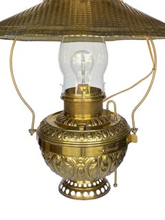 Antique Rochester Brass Hanging Lantern