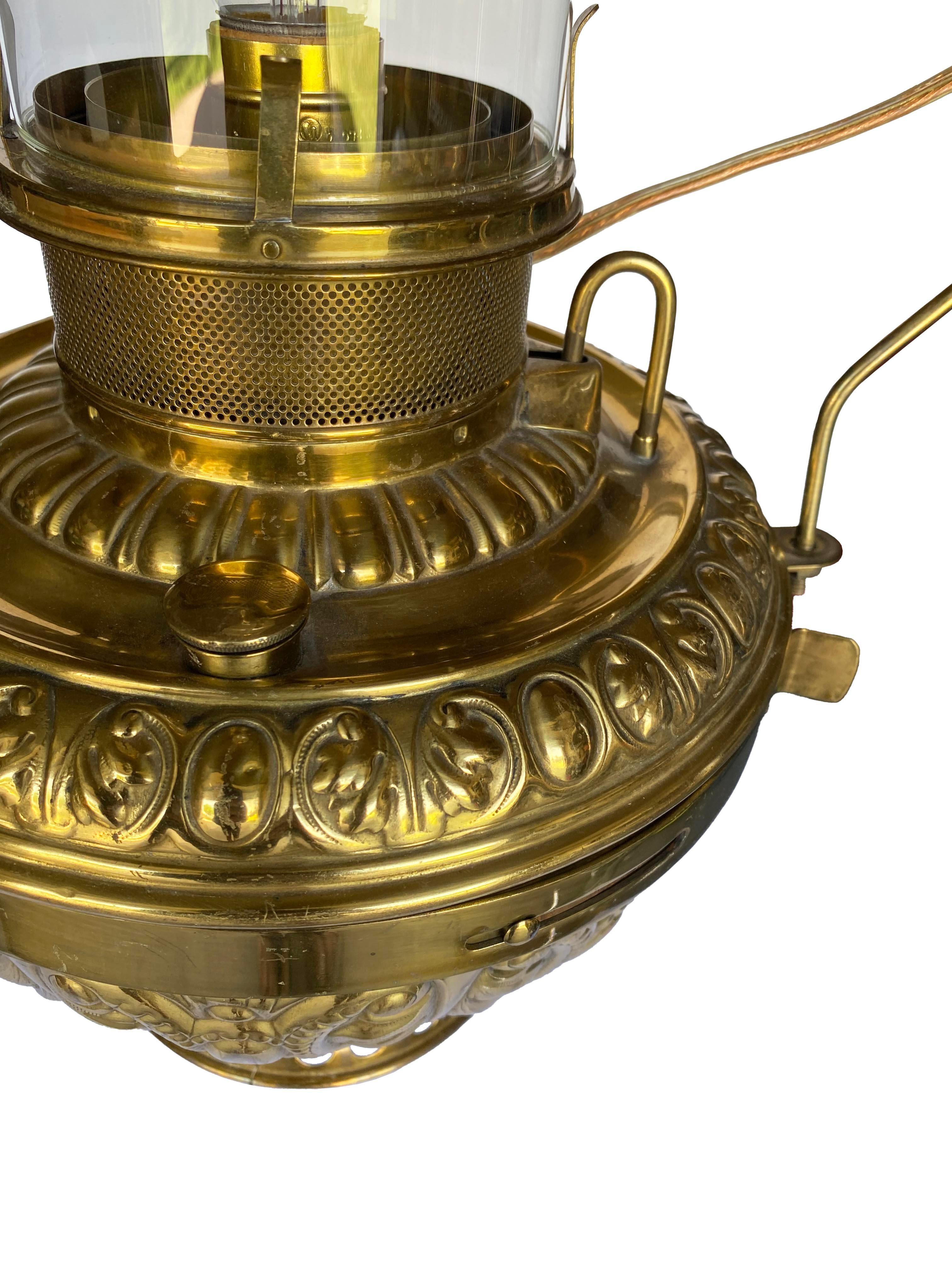 19th Century Antique Rochester Brass Hanging Lantern For Sale