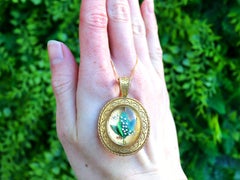 Victorian Rock Crystal and Yellow Gold Pendant / Brooch