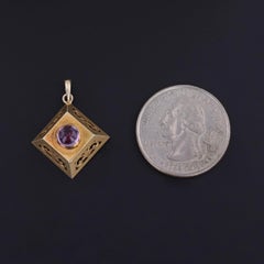 Antique Rock Crystal Charm of 14k Gold