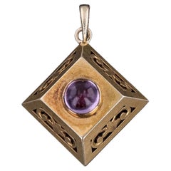 Antique Rock Crystal Charm of 14k Gold