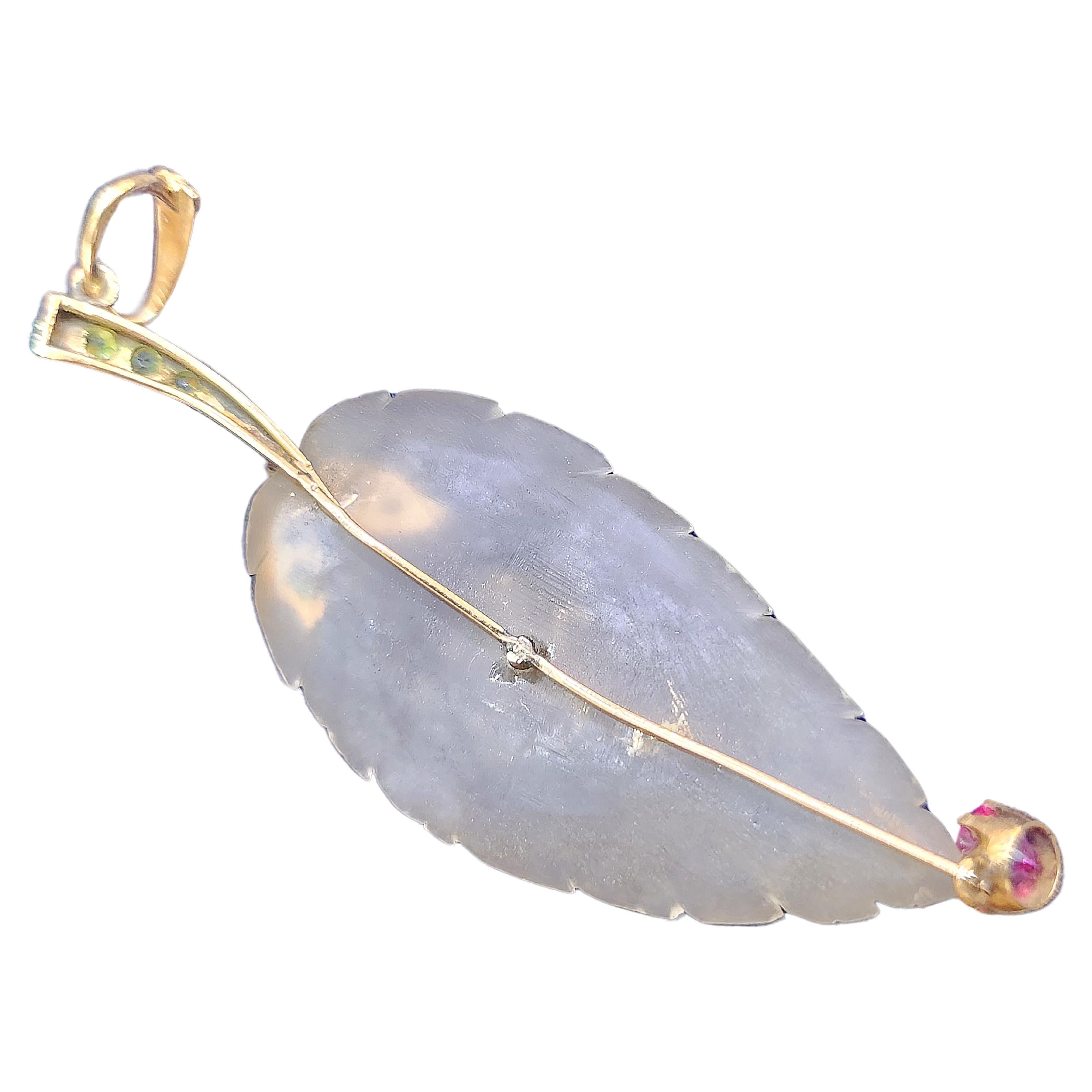 Antique Rock Crystal Demantoid Russian Brooch In Good Condition For Sale In Cairo, EG
