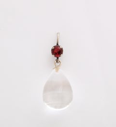 Antique Rock Crystal Garnet Earrings c.1920
