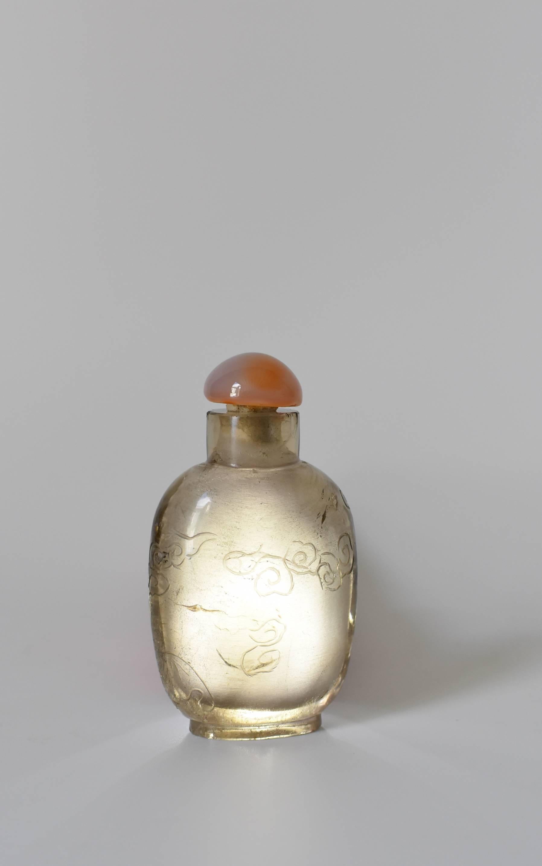 Antique Rock Crystal Snuff Bottle 9