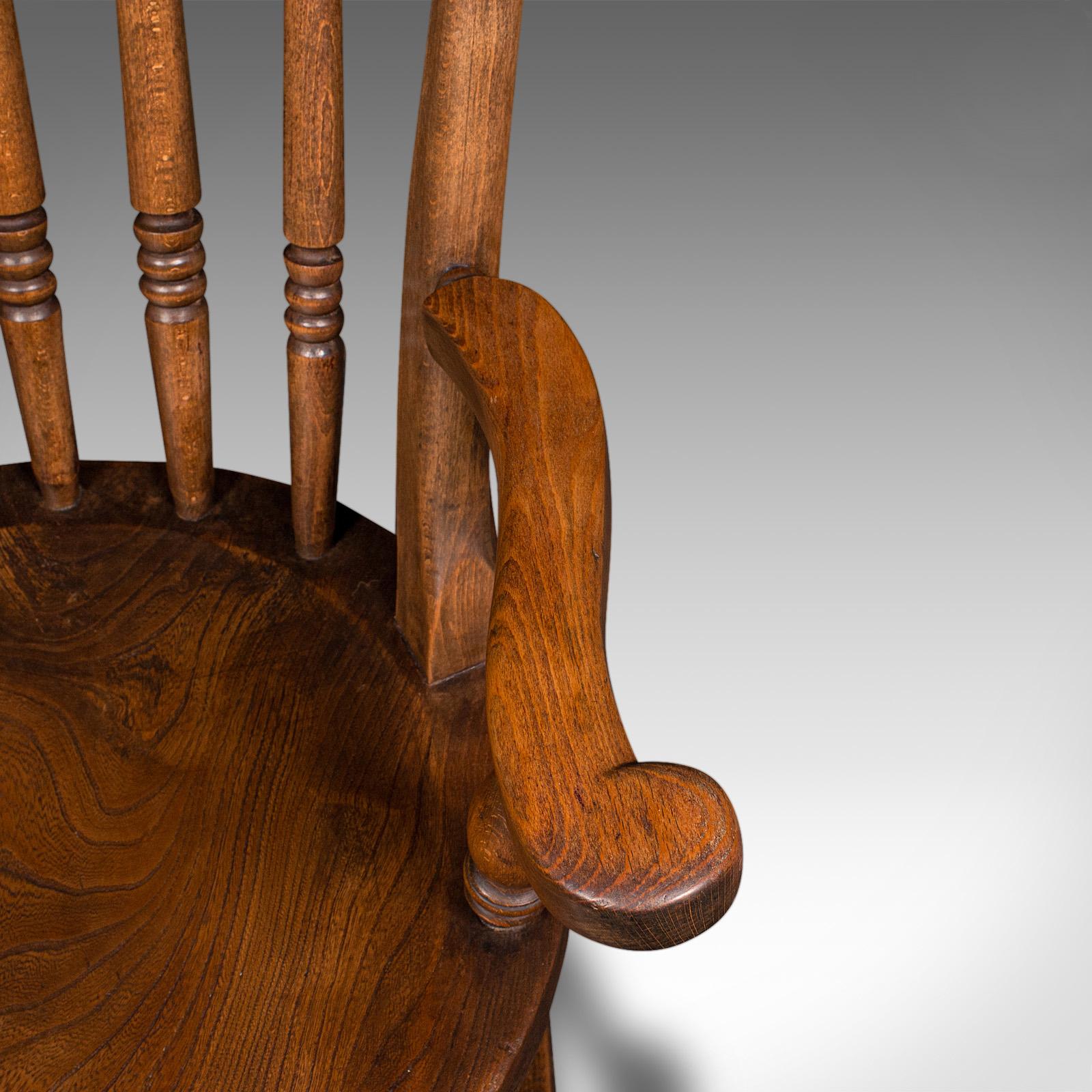 Antique Rocker, English, Beech, Elm, Rocking Chair, Country House, Victorian 4