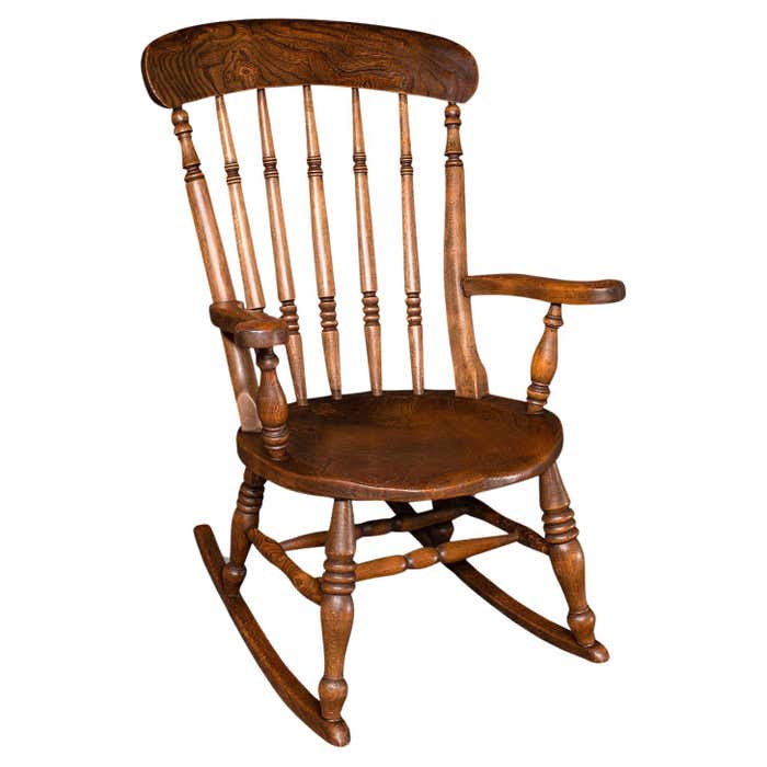 Antique Rocker, English, Beech, Elm, Rocking Chair, Country House ...
