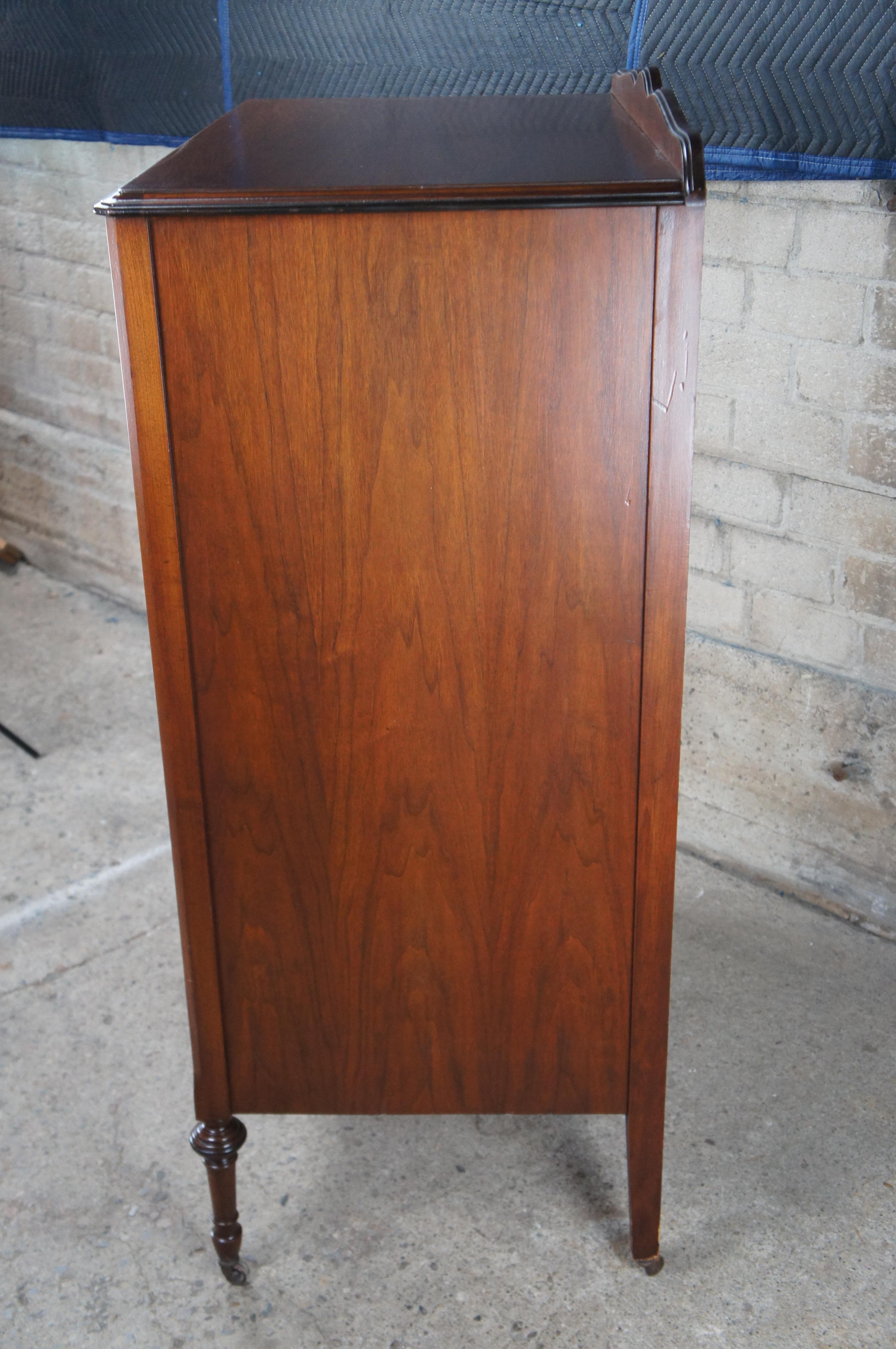 Rockford Furniture Art Deco Style Walnut Gentleman's Chest of Drawers For Sale 7