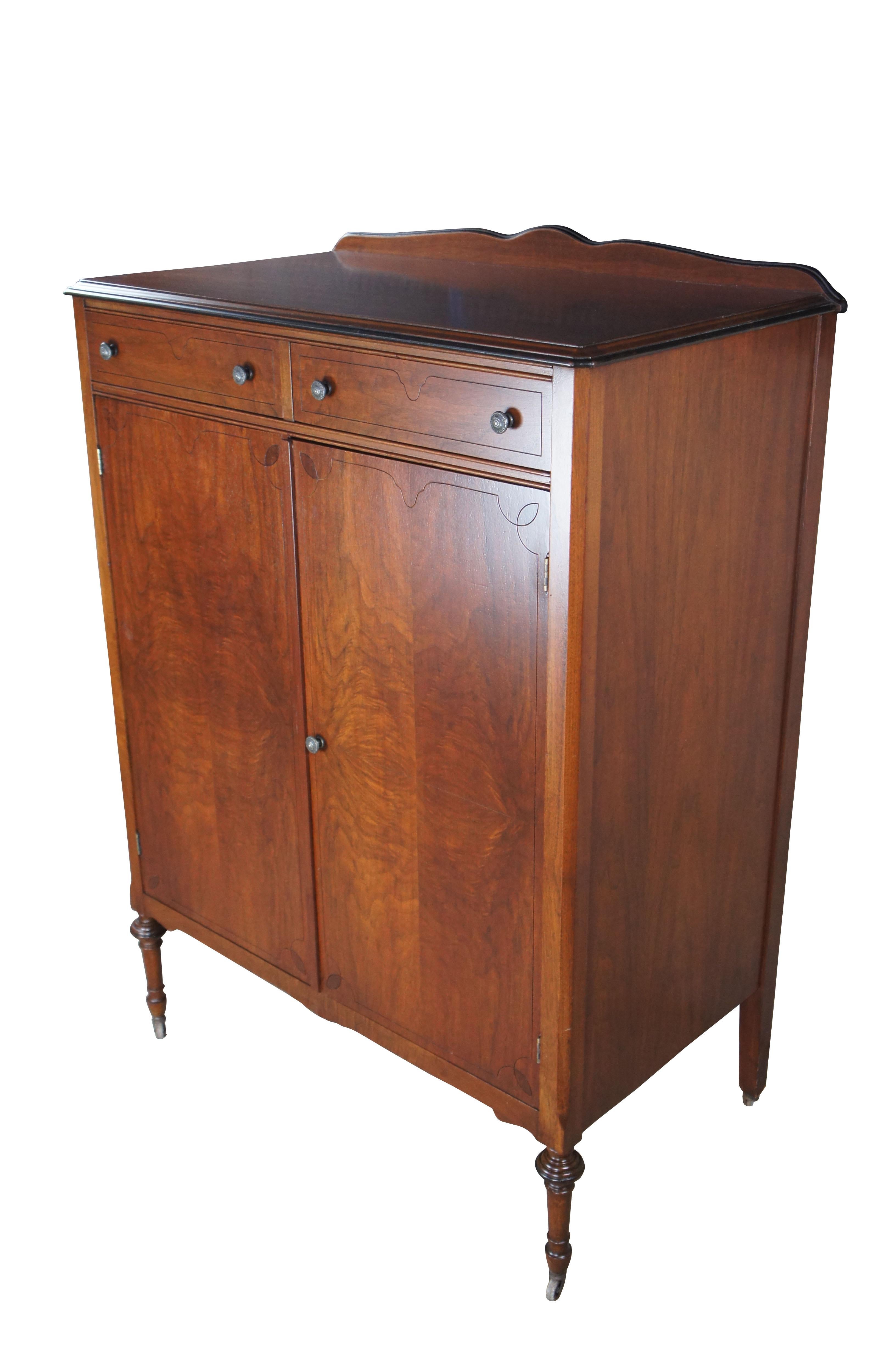 Rockford Furniture Art Deco Style Walnut Gentleman's Chest of Drawers In Good Condition For Sale In Dayton, OH