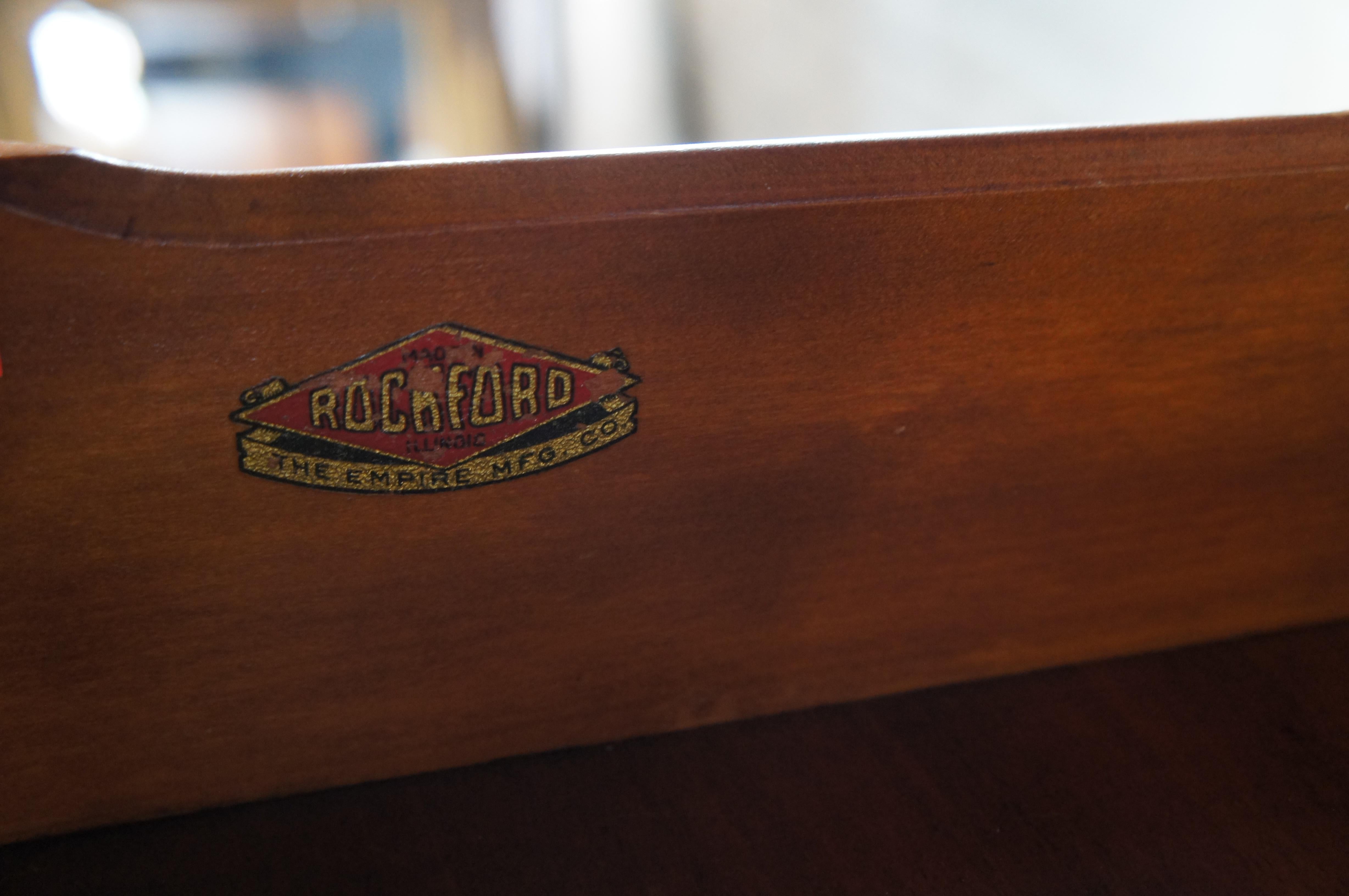 Mid-20th Century Rockford Furniture Art Deco Style Walnut Gentleman's Chest of Drawers For Sale