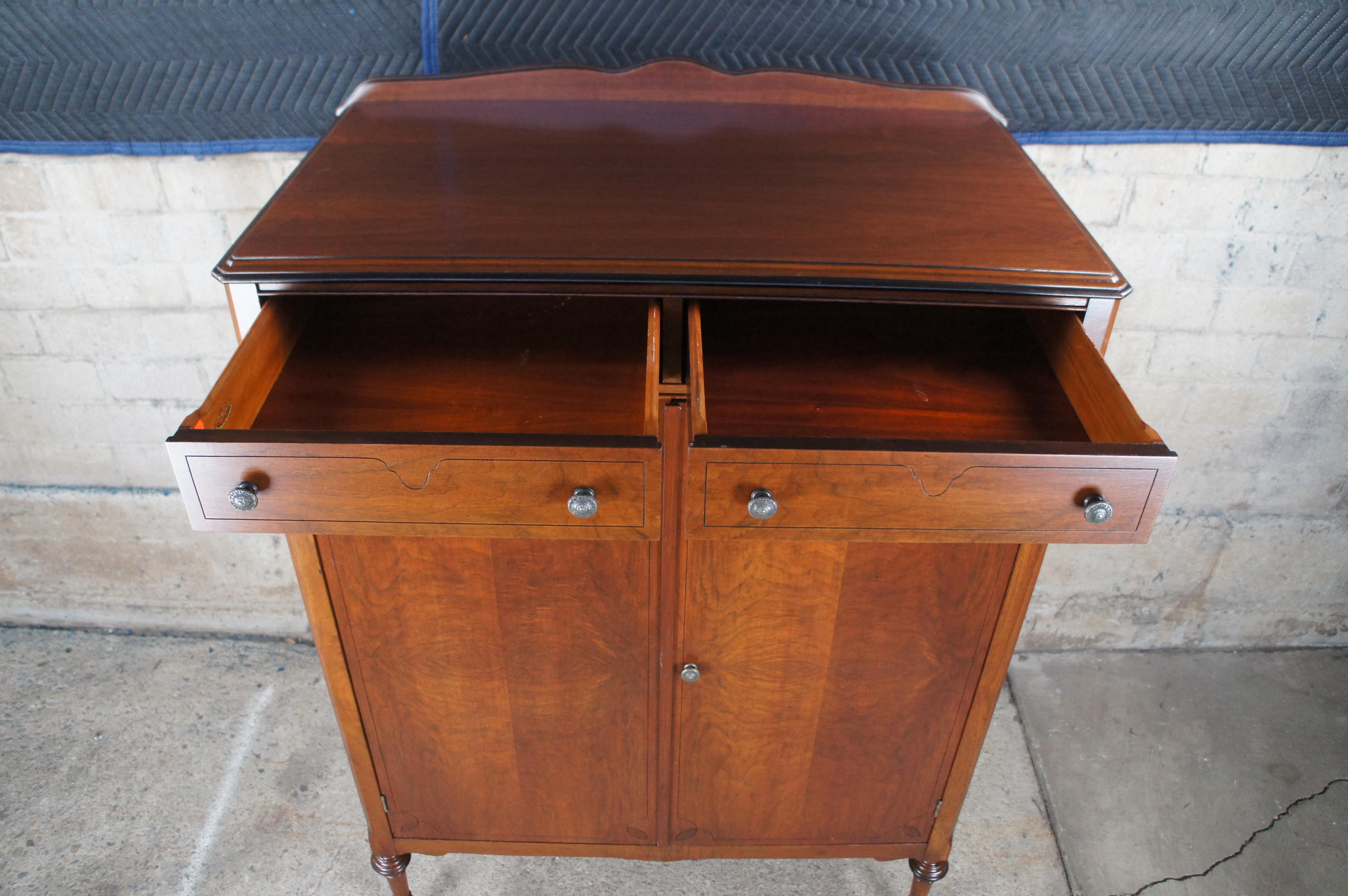 Rockford Furniture Art Deco Style Walnut Gentleman's Chest of Drawers For Sale 3