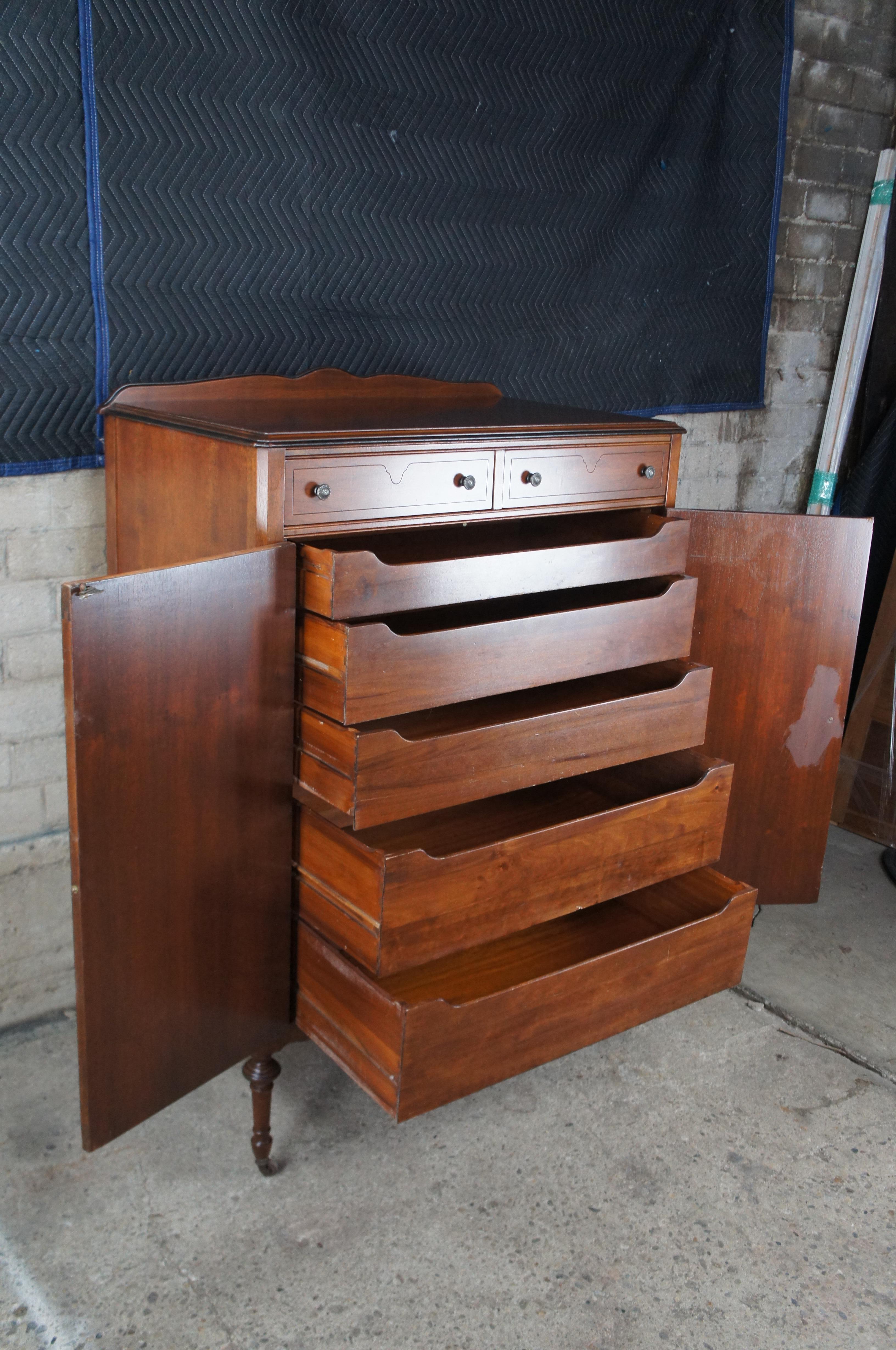 Rockford Furniture Art Deco Style Walnut Gentleman's Chest of Drawers For Sale 5