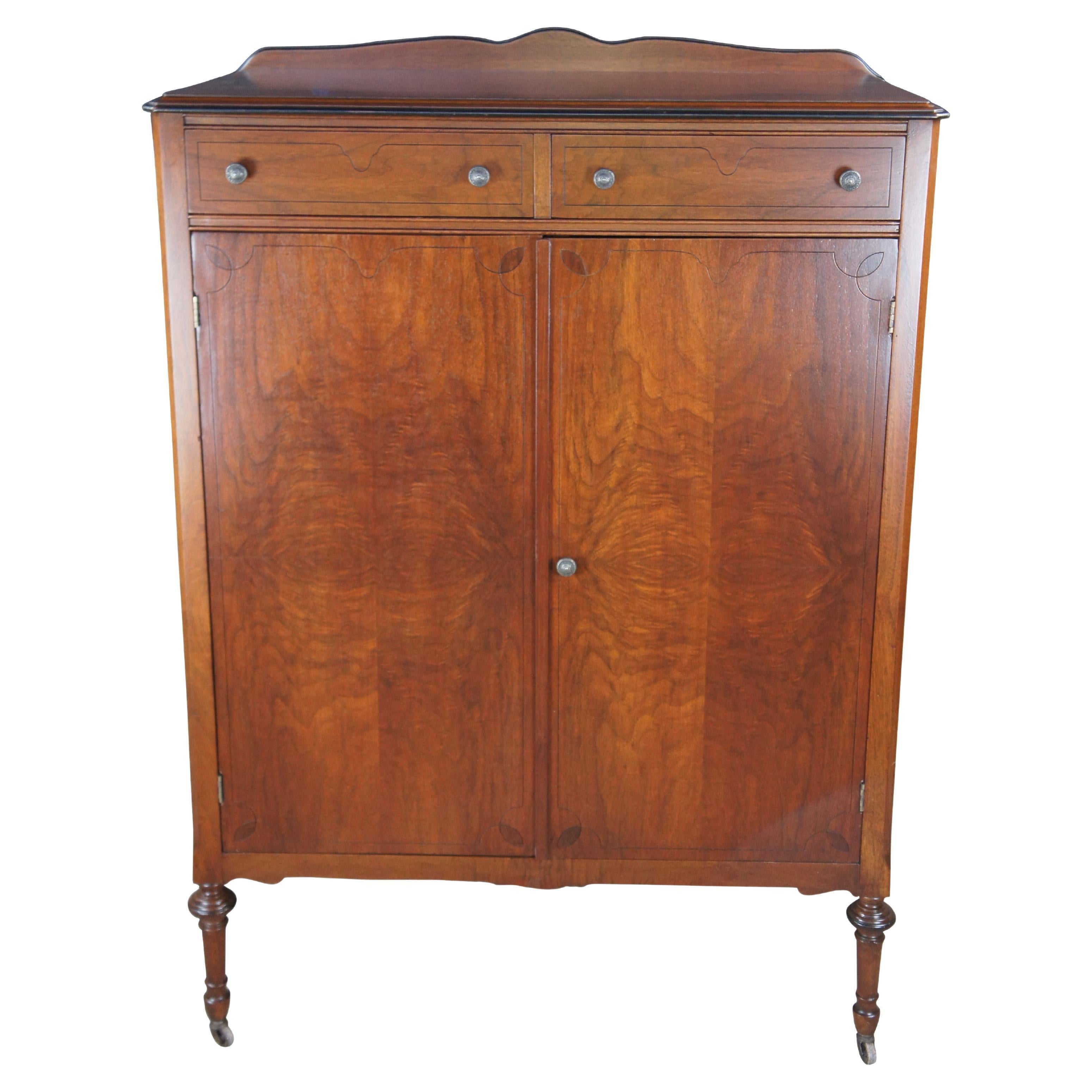 Rockford Furniture Art Deco Style Walnut Gentleman's Chest of Drawers For Sale