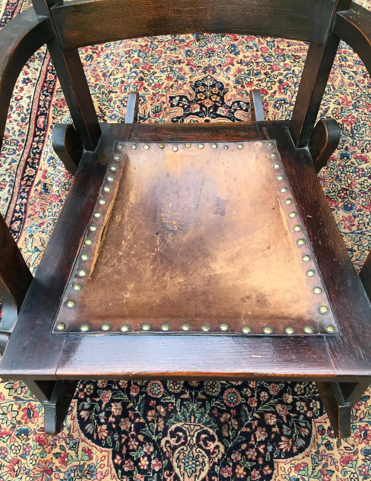 Chaise à bascule ancienne style Charles Rohlfs, époque Stickley, W7212 en vente 1
