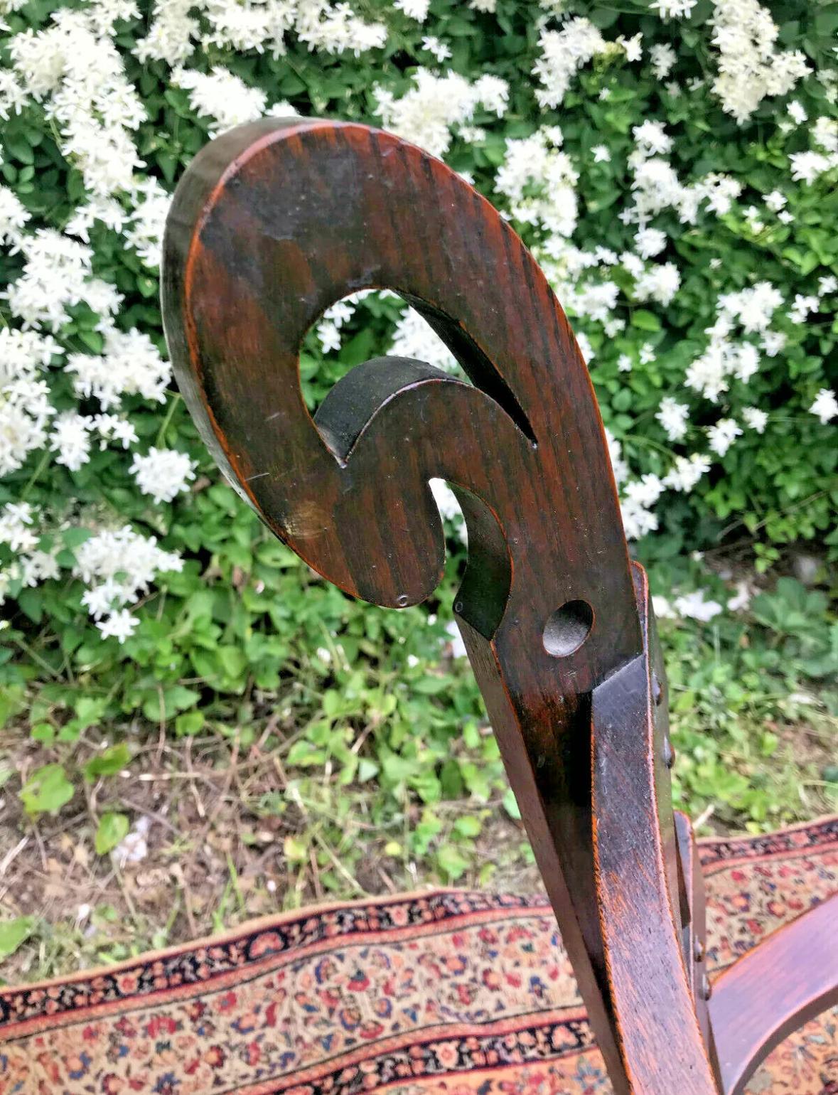 Chaise à bascule ancienne style Charles Rohlfs, époque Stickley, W7212 en vente 2