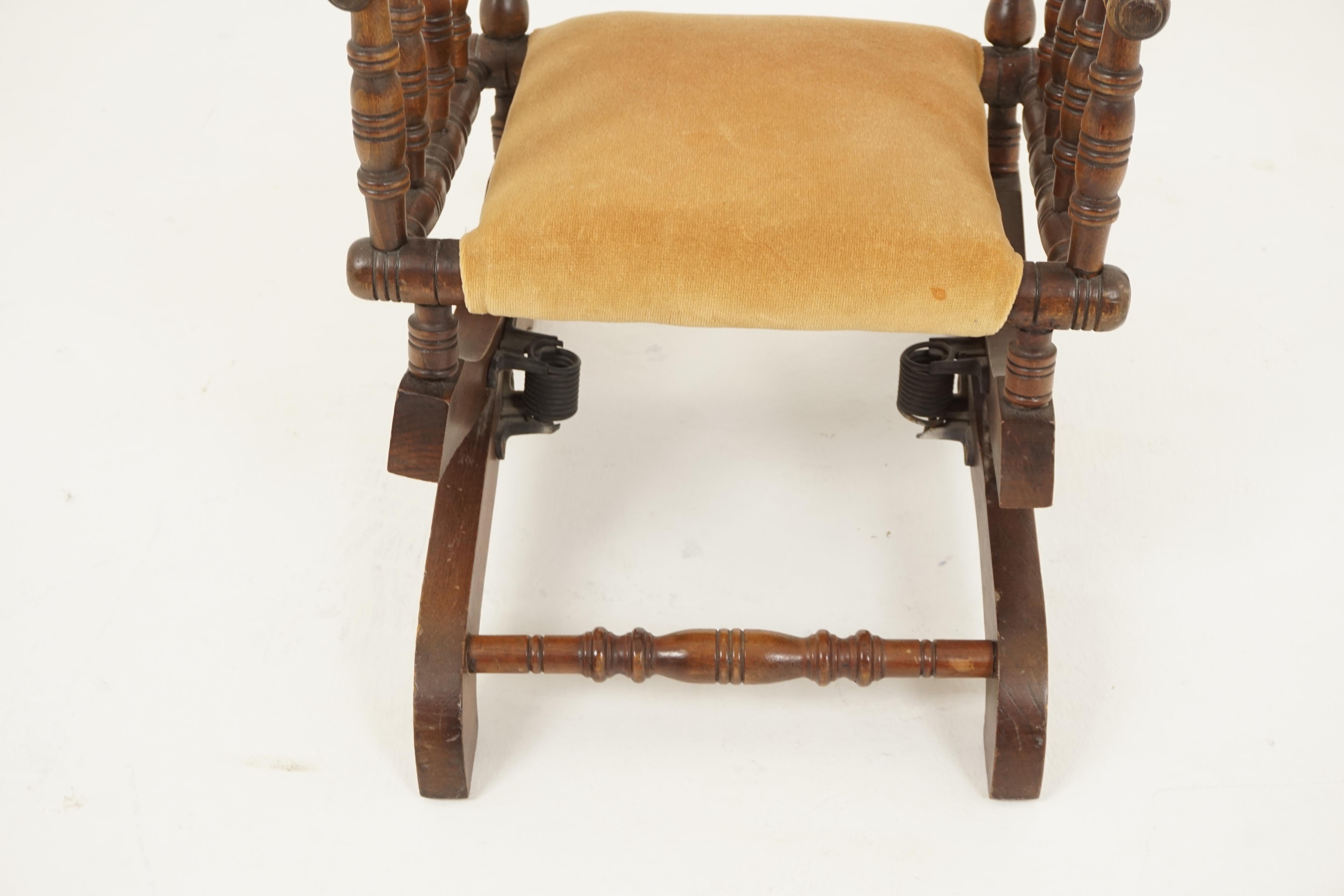 Scottish Antique Rocking Chair, Childs Chair, Beechwood, American, 1880, H582 For Sale