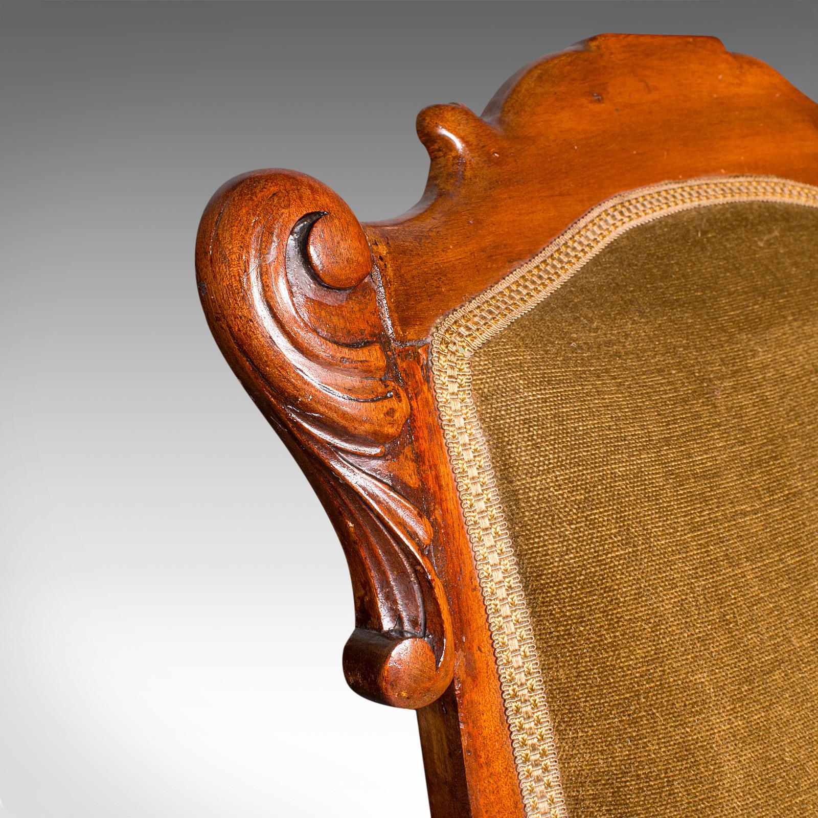 British Antique Rocking Chair, English, Walnut, Armchair, Rocker, Victorian, Circa 1880 For Sale