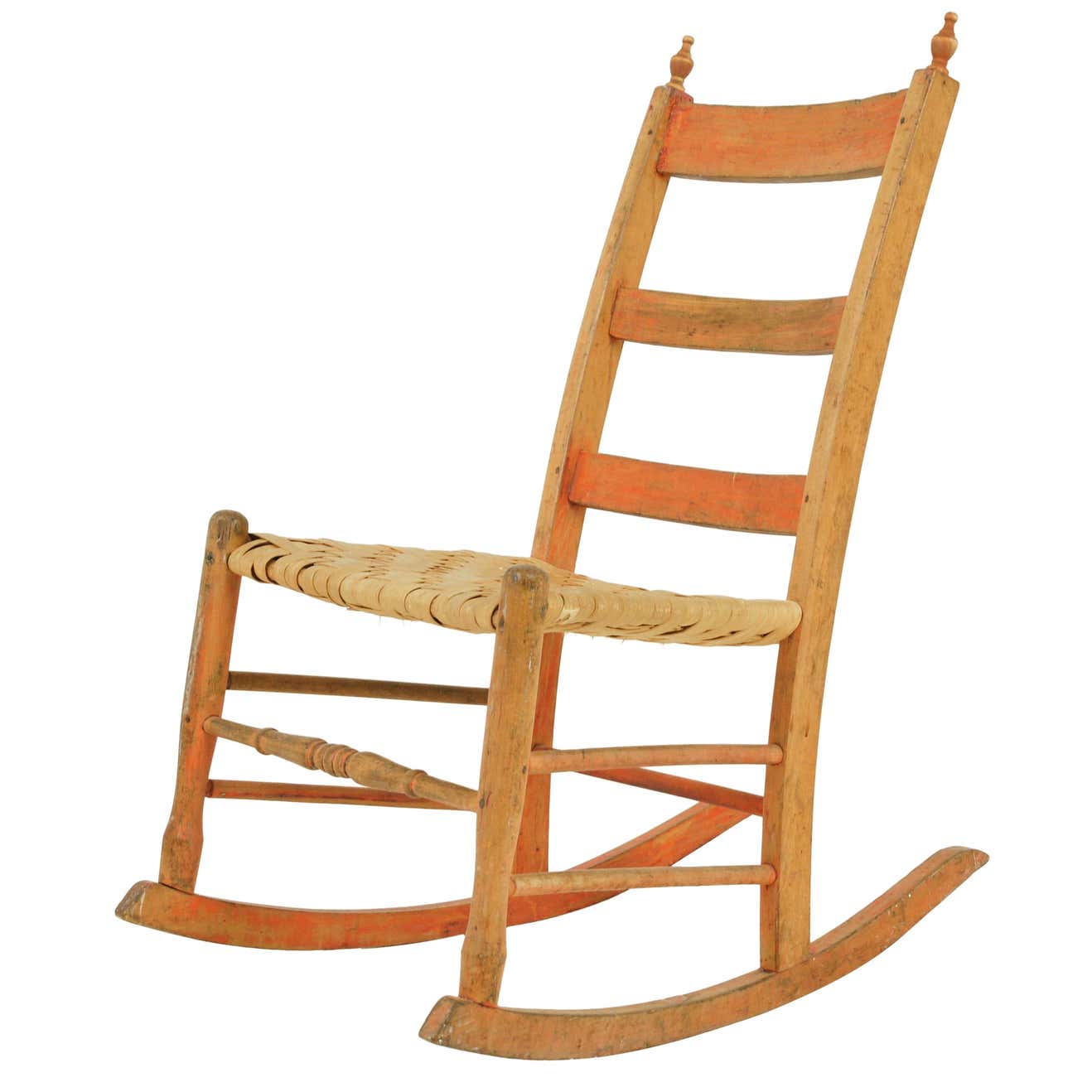 Antique Rocking Chair, Ladder Back Chair, Pine, 19th Century America ...