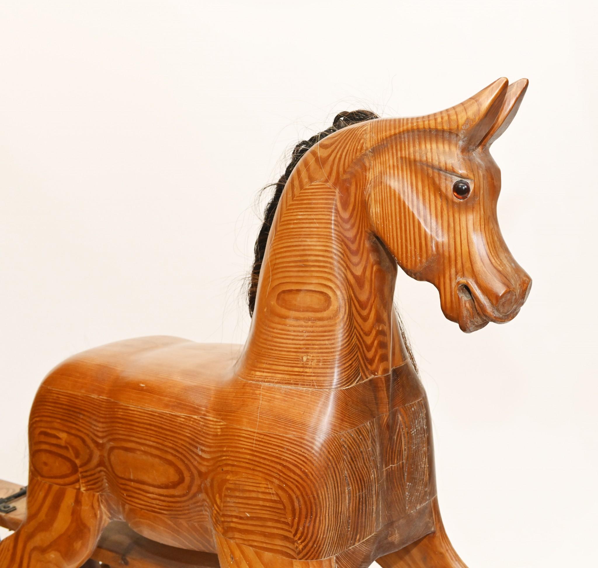 child's wooden rocking horse