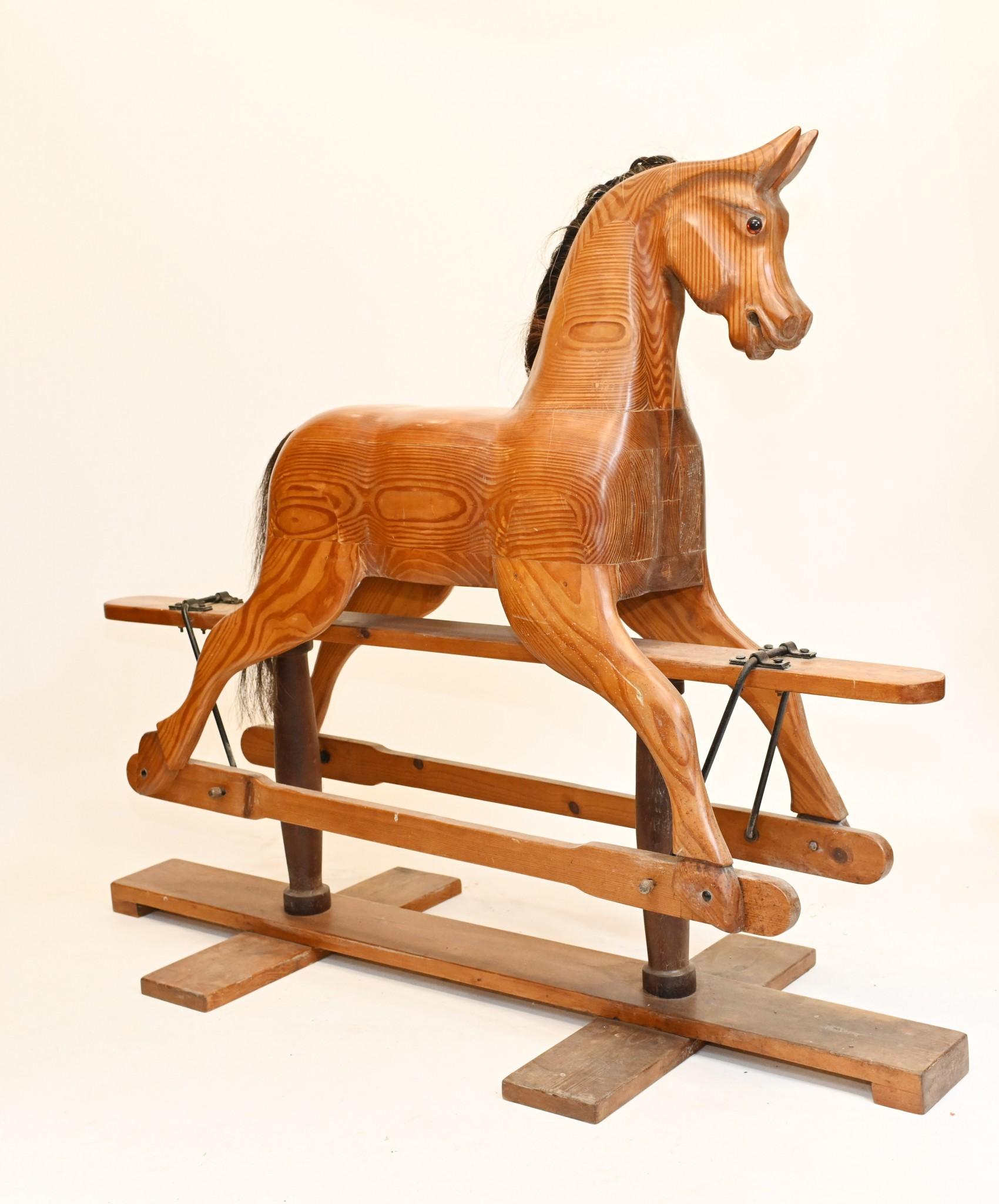 vintage hermès wooden rocking horse