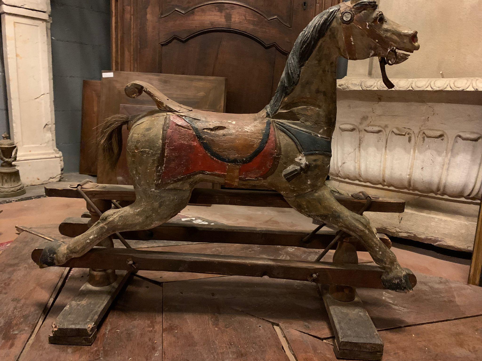 wooden antique rocking horse