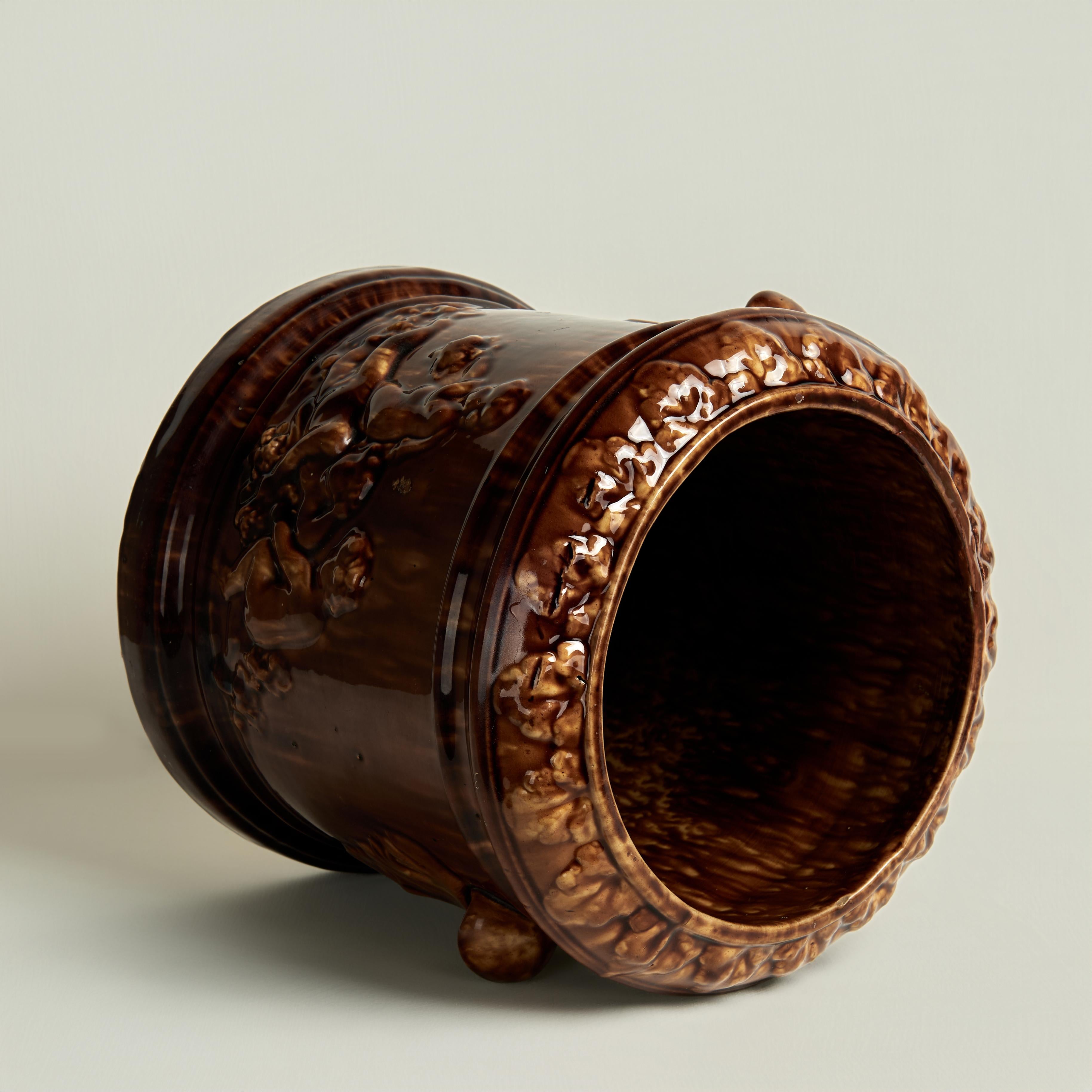 Jarre à tabac ancienne en poterie de Rockingham en vente 4