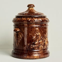 Antique Rockingham Pottery Tobacco Jar
