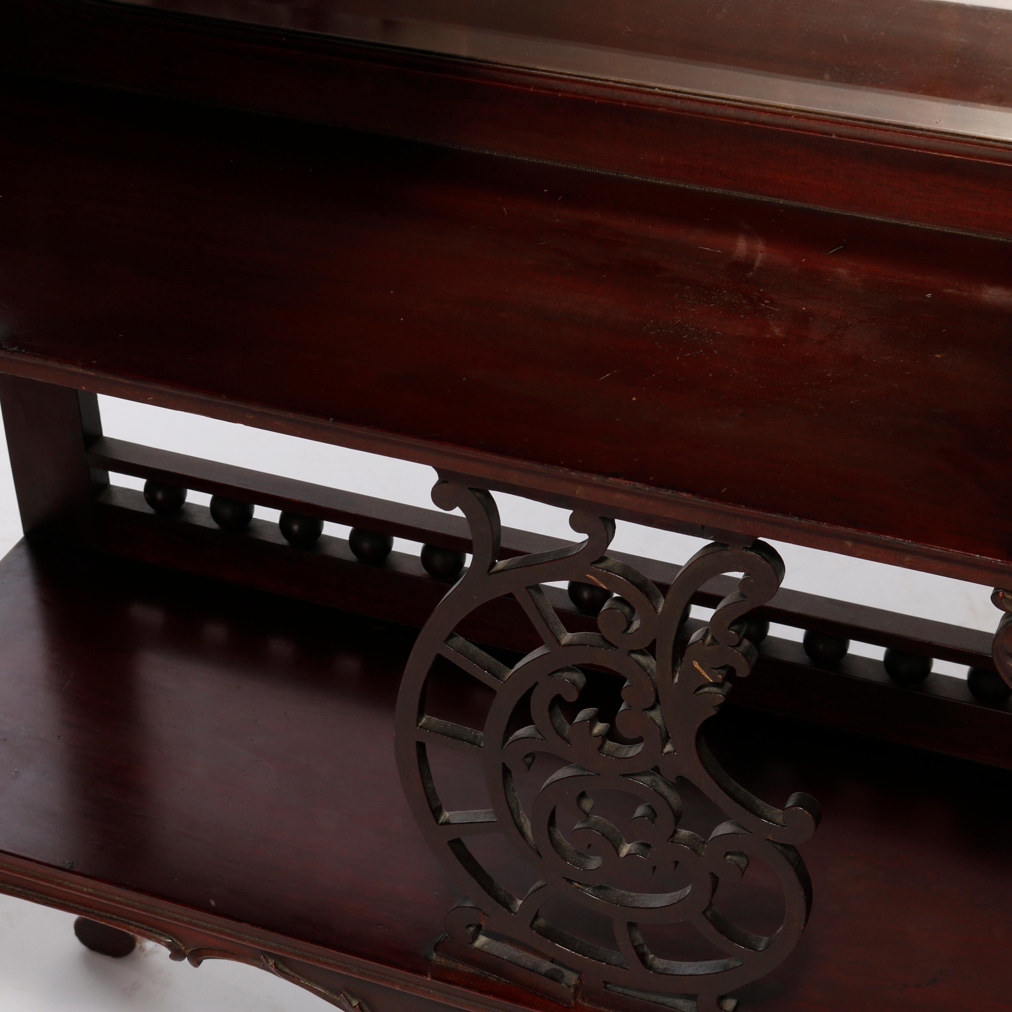 Antique Rococo Carved Mahogany Mirrored Etagere, C1900 2