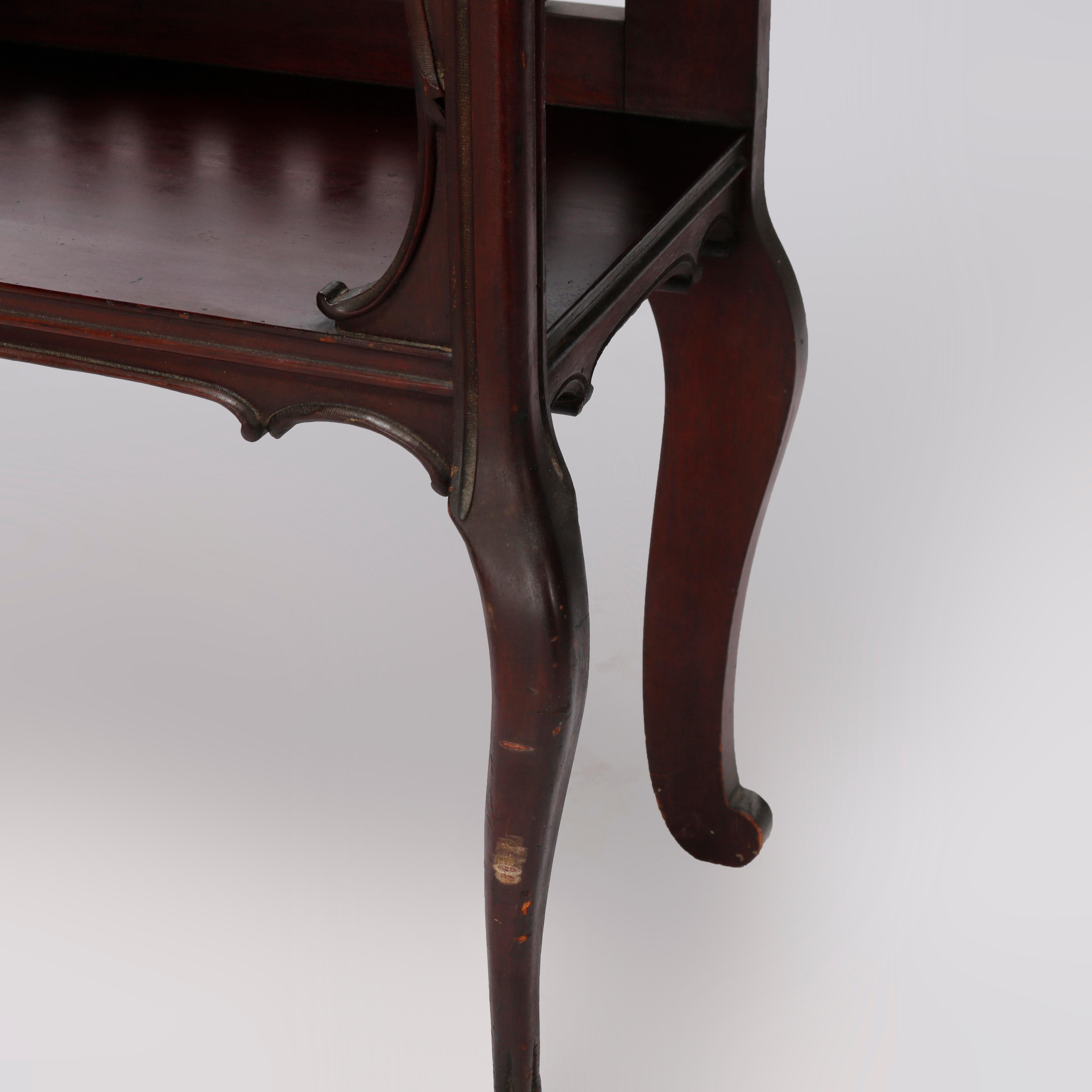 Antique Rococo Carved Mahogany Mirrored Etagere, C1900 3
