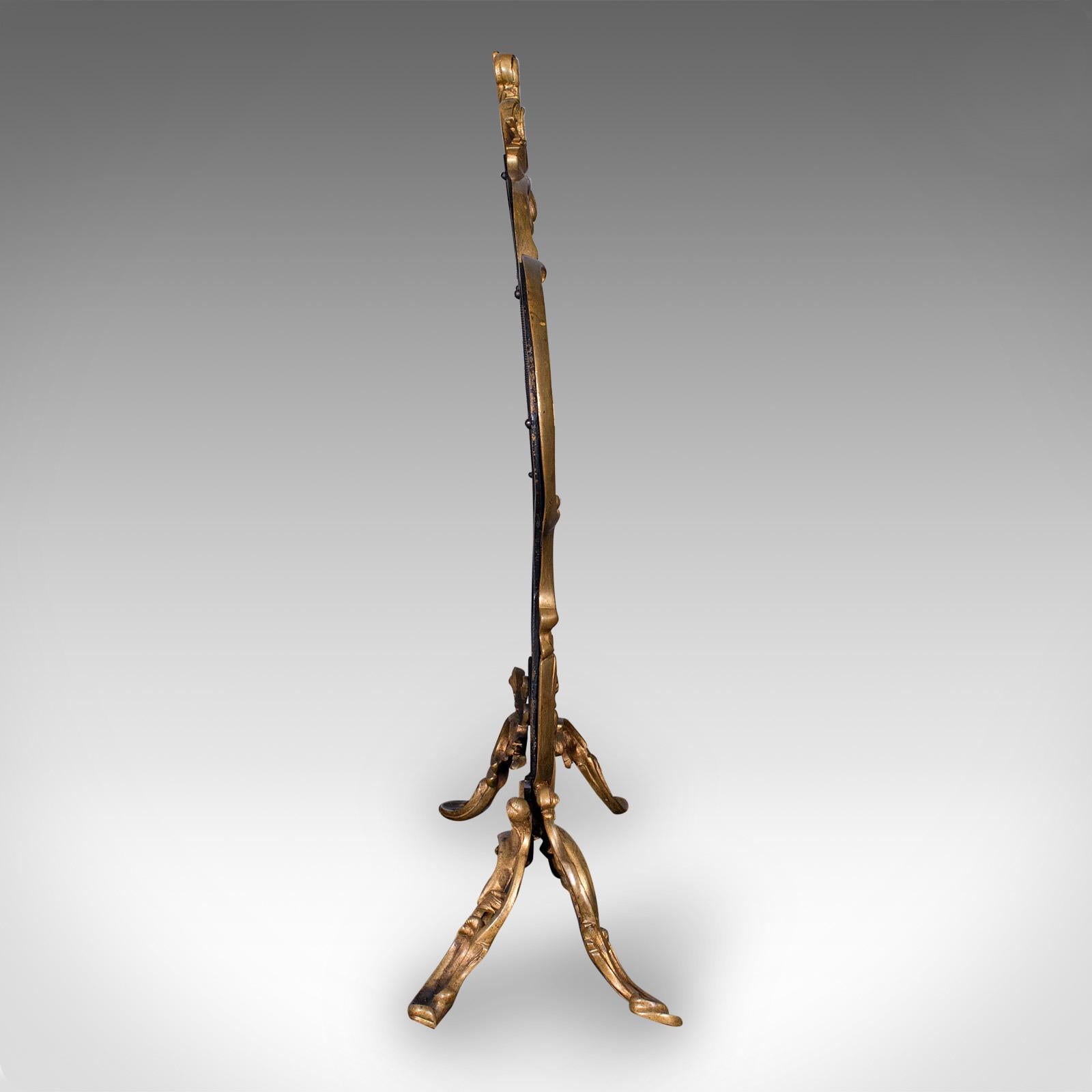 Tardo vittoriano Parafuoco rococò, francese, ottone dorato, pannello da caminetto, vittoriano, 1900 in vendita
