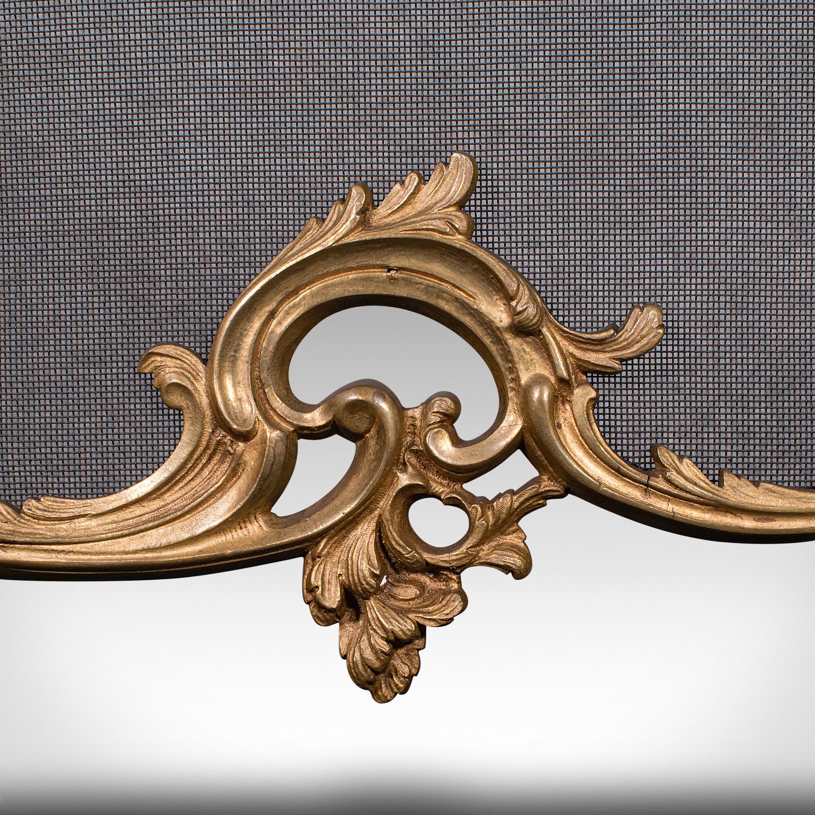 Parafuoco rococò, francese, ottone dorato, pannello da caminetto, vittoriano, 1900 in vendita 1