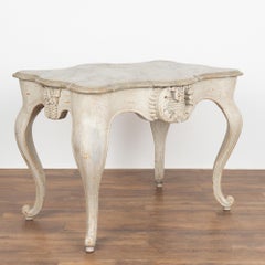 Antique Rococo Gray Painted Side Table, Italy circa 1890