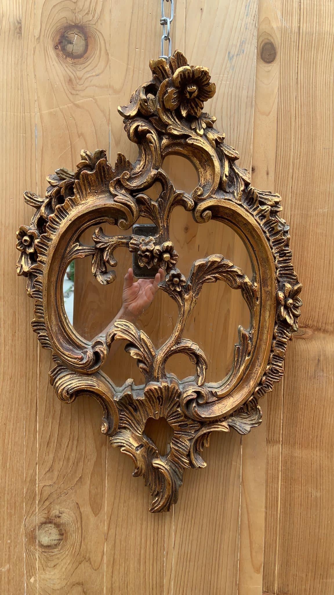 Antique Rococo Italian Carved Ornate Gilt Wall Mirror For Sale 1