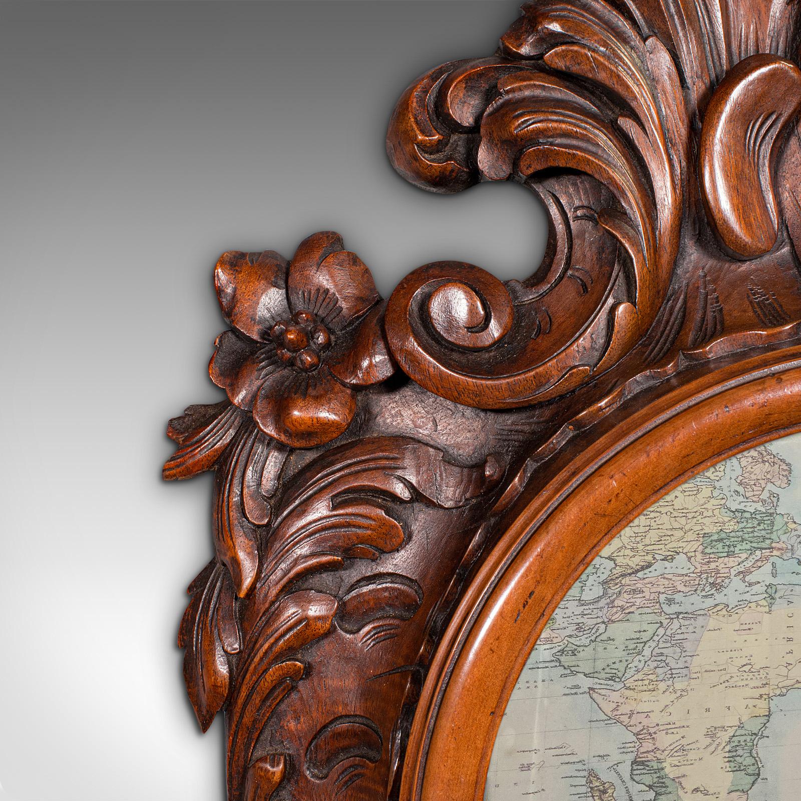 Antique Rococo Mirror, Italian, Carved Fruitwood, Hall, Lounge, Victorian, 1900 For Sale 2