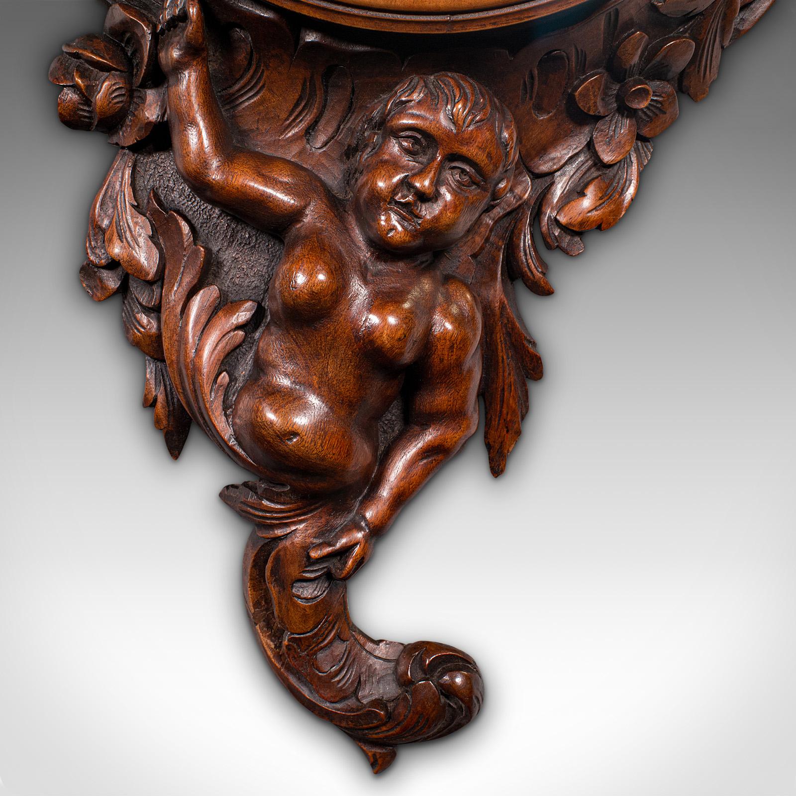 Antique Rococo Mirror, Italian, Carved Fruitwood, Hall, Lounge, Victorian, 1900 For Sale 4