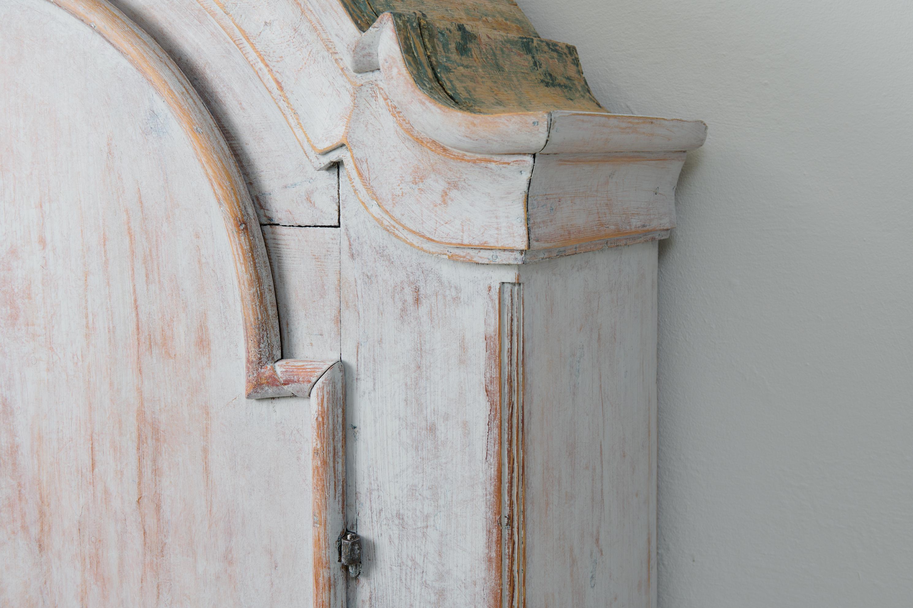 Antique Rococo Northern Swedish Rustic Genuine Grey Country Cabinet 4
