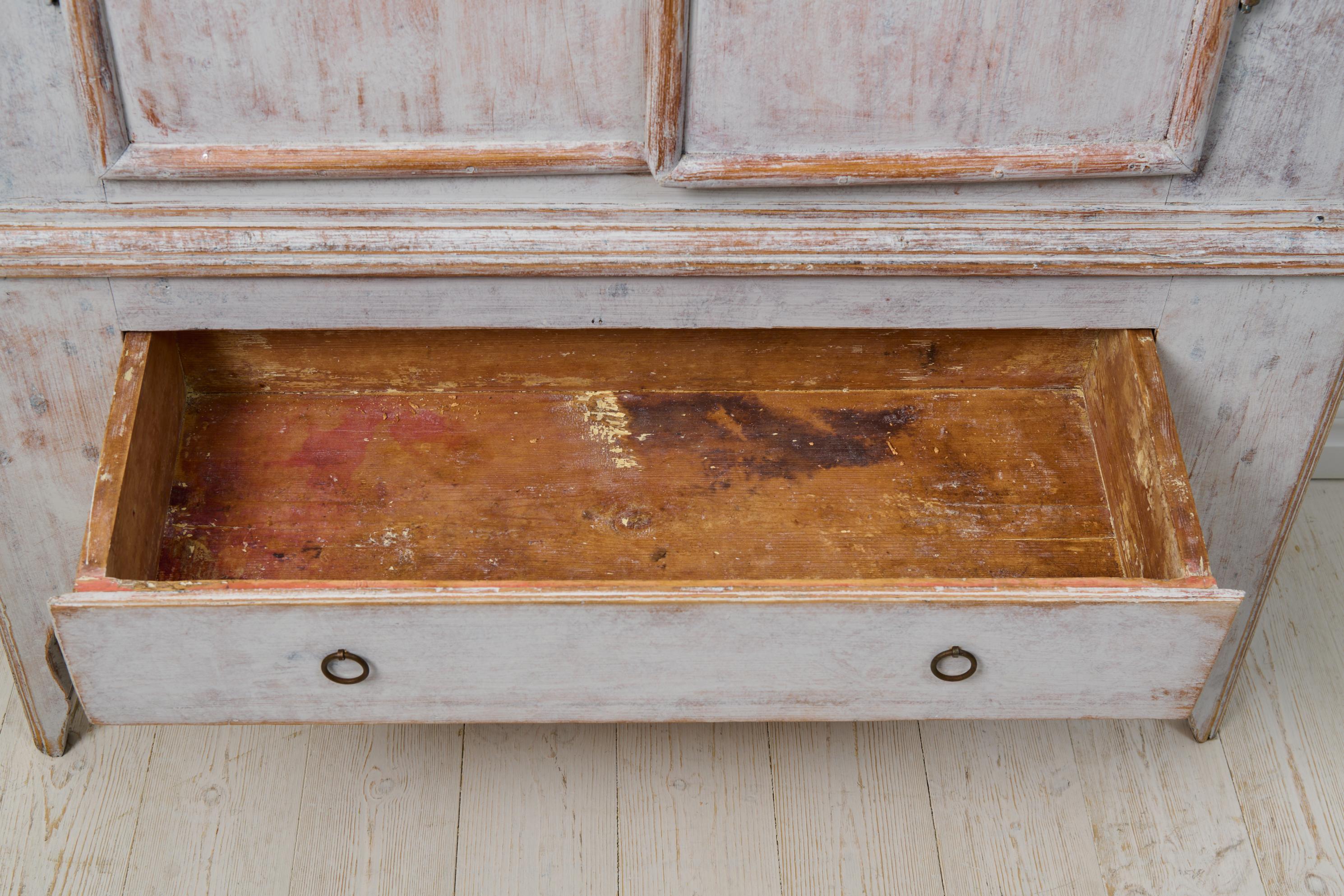 Antique Rococo Northern Swedish Rustic Genuine Grey Country Cabinet 5