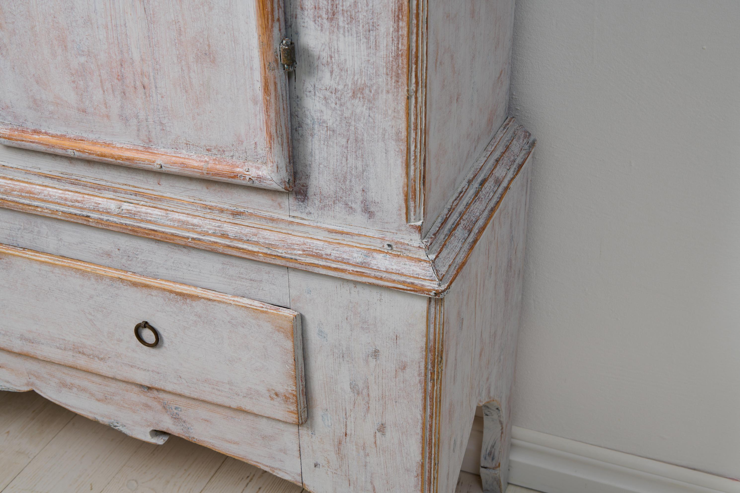 Antique Rococo Northern Swedish Rustic Genuine Grey Country Cabinet 6