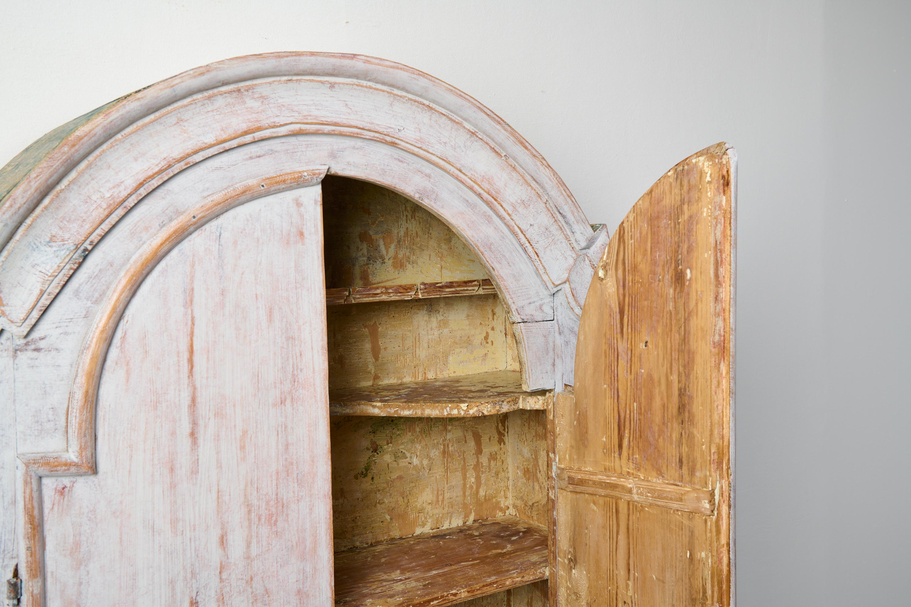 Antique Rococo Northern Swedish Rustic Genuine Grey Country Cabinet 8
