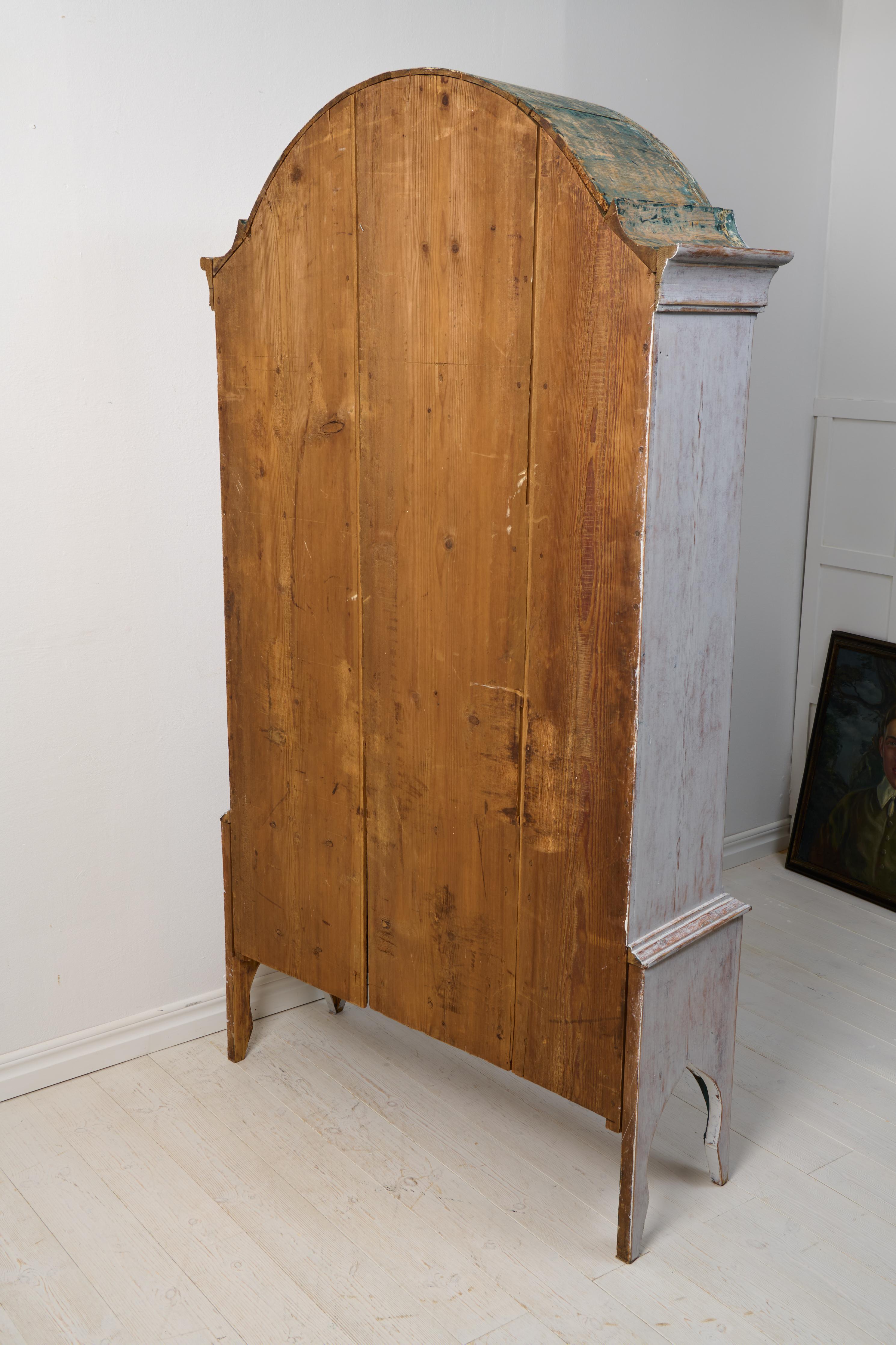 Antique Rococo Northern Swedish Rustic Genuine Grey Country Cabinet 9