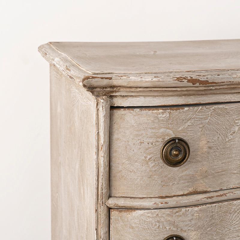 Antique Rococo Oak Large Chest of Drawers Painted Gray For Sale 1