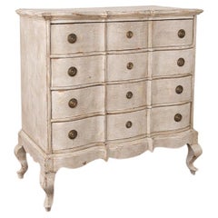 Used Rococo Oak Large Chest of Drawers Painted Gray