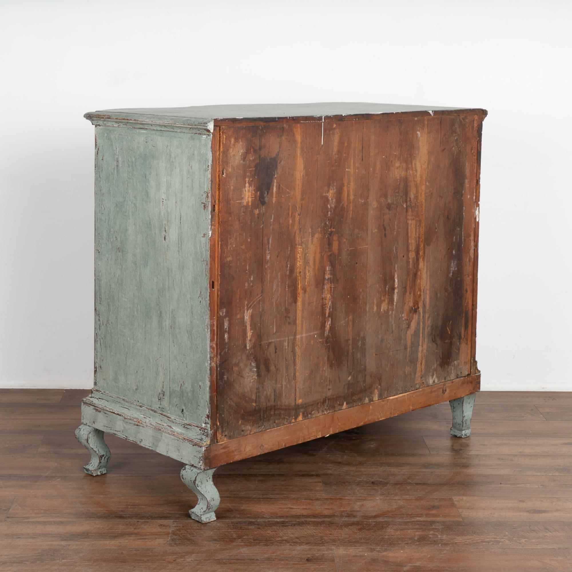 Antique Rococo Painted Large Chest of Four Drawers, Denmark circa 1750-80 For Sale 7
