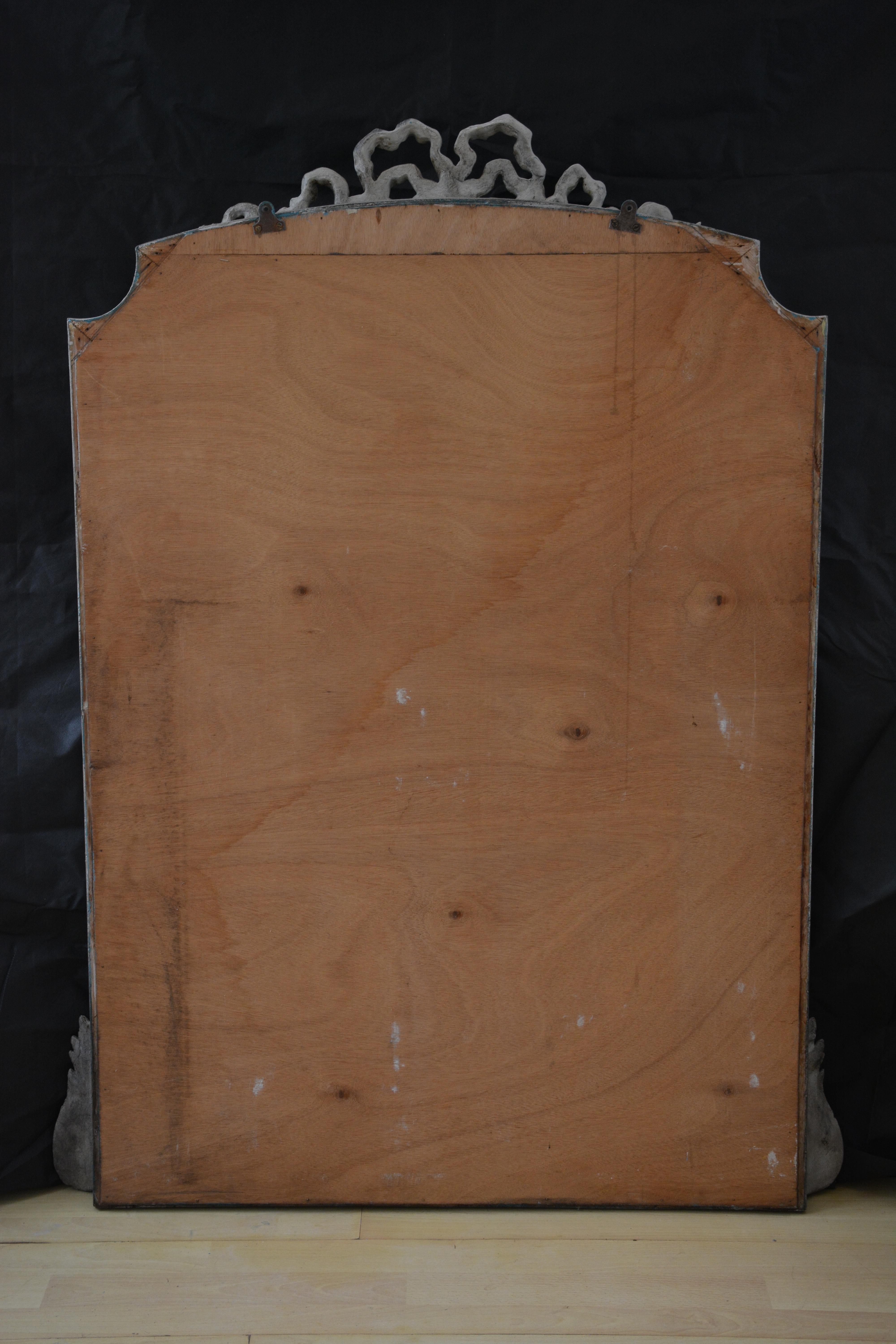 Antique Mirror da parete dipinto in stile rococò H140cm c1900s in vendita 8