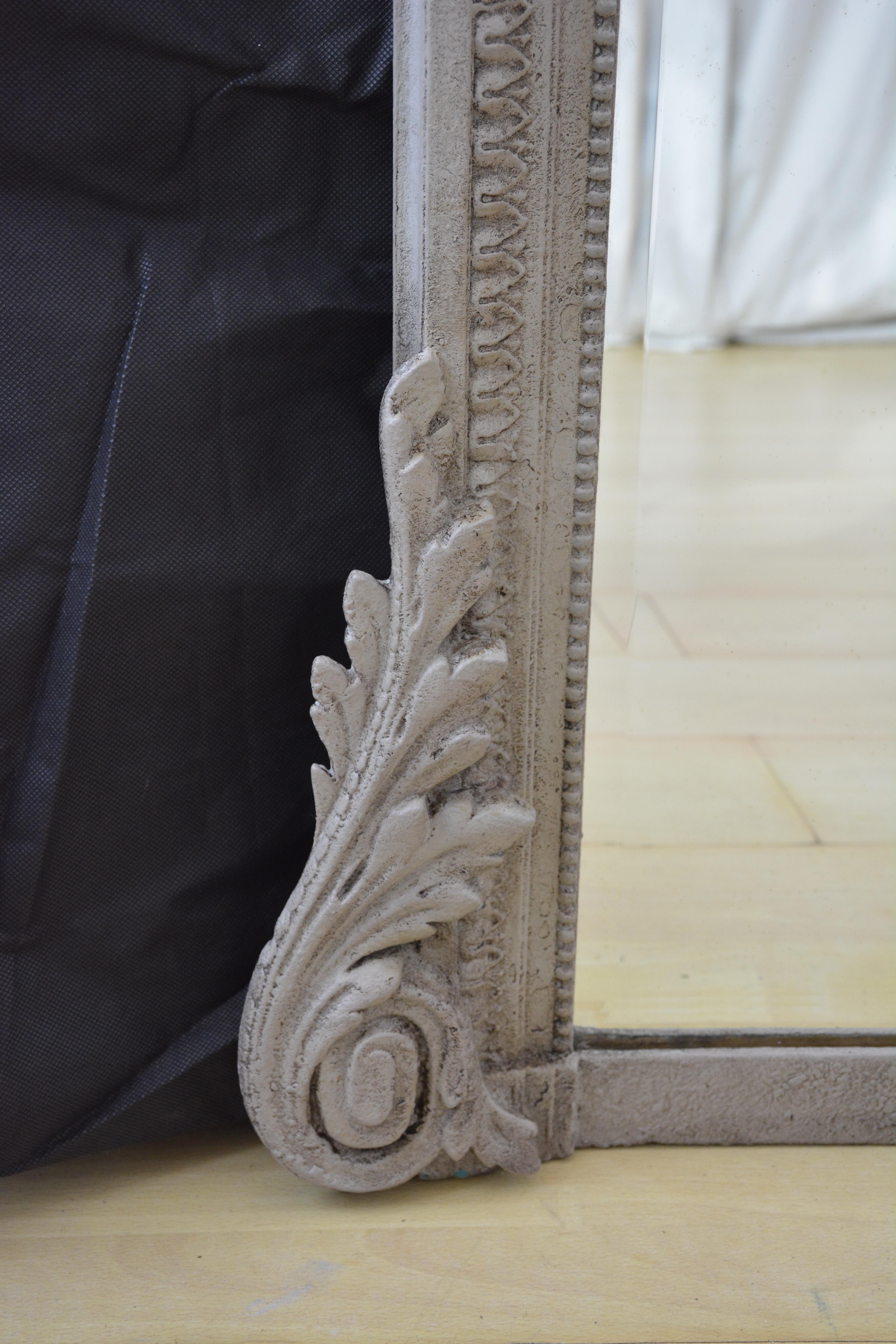Francese Antique Mirror da parete dipinto in stile rococò H140cm c1900s in vendita
