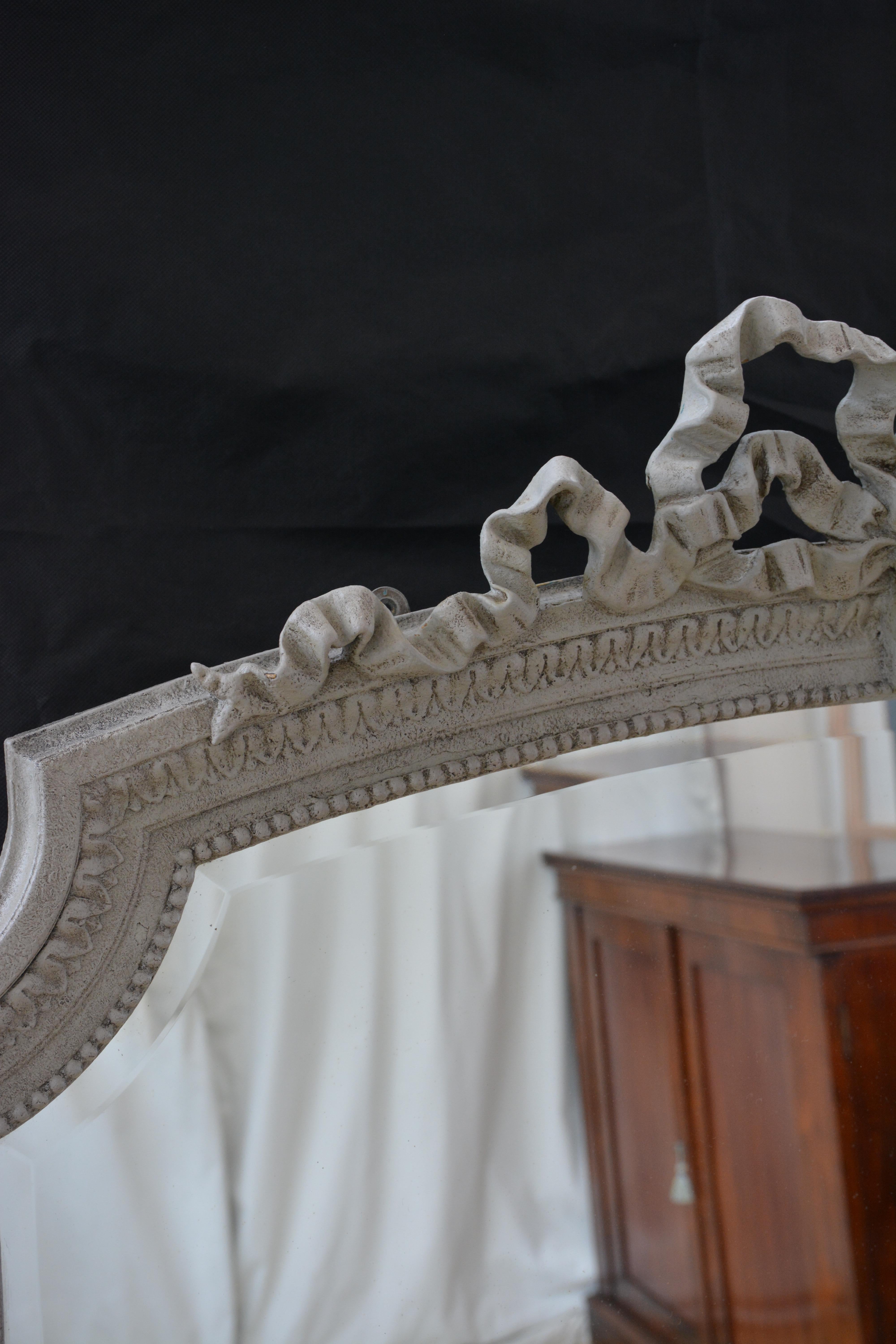 Specchio Antique Mirror da parete dipinto in stile rococò H140cm c1900s in vendita