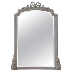 Antique Mirror da parete dipinto in stile rococò H140cm c1900s