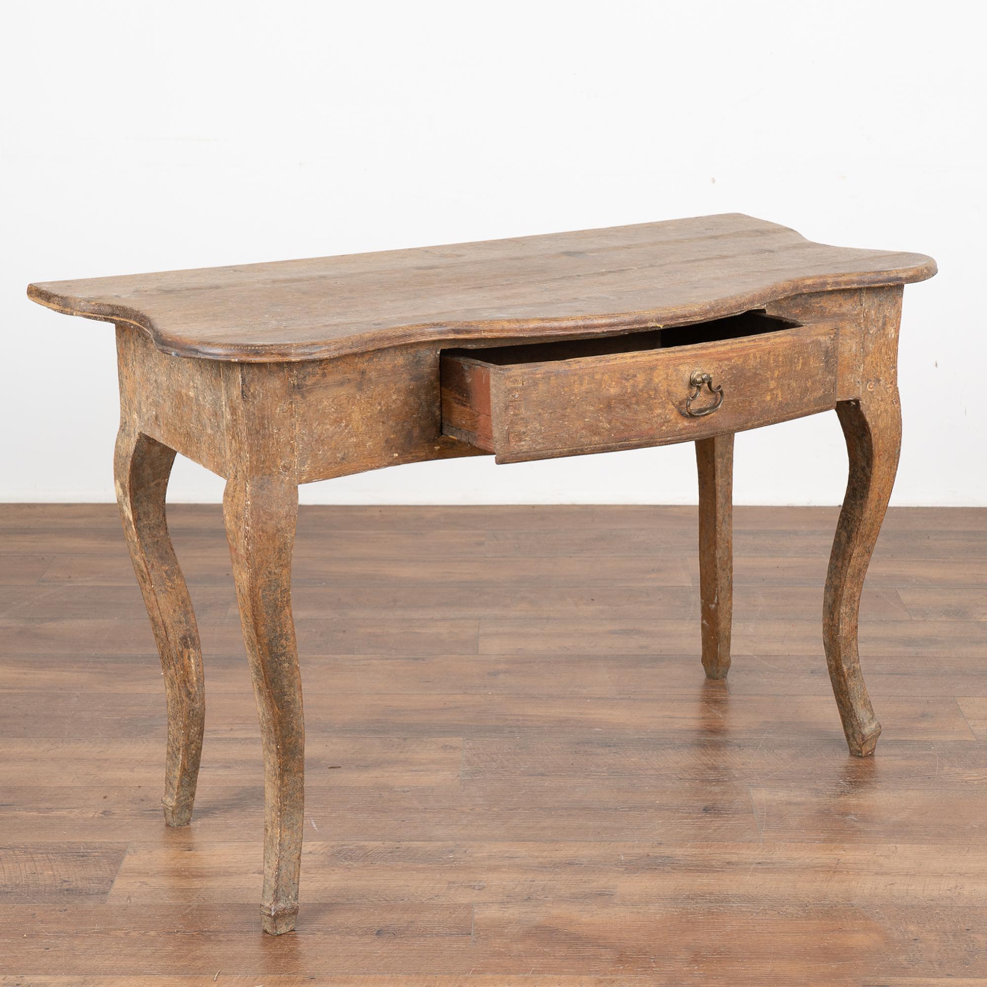 Swedish Antique Rococo Pine Side Table with Drawer, Sweden circa 1770-80 For Sale