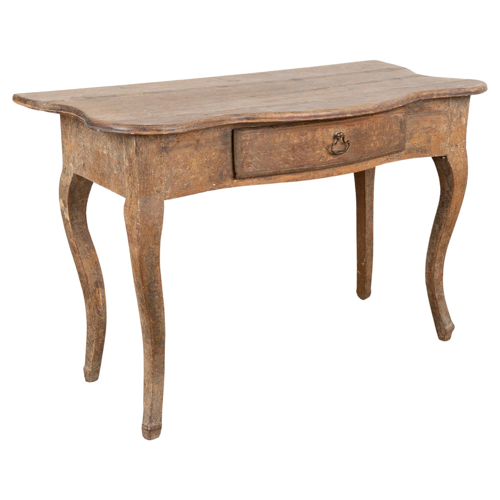 Antique Rococo Pine Side Table with Drawer, Sweden circa 1770-80 For Sale