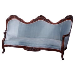 Antikes Rokoko-Revival-Sofa aus laminiertem Rosenholz mit Gürtel, Rosalie, um 1860