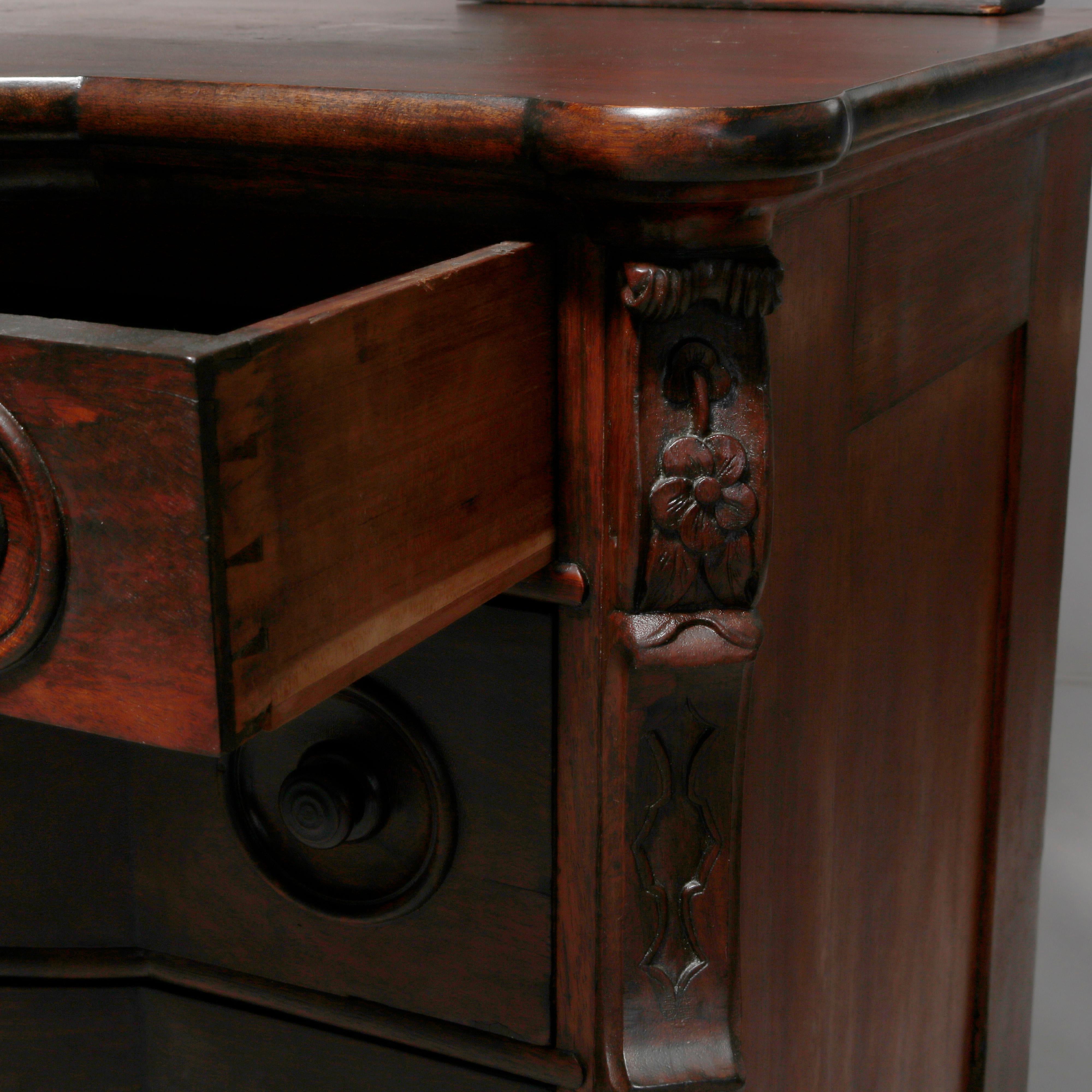 Antique Rococo Revival Carved Rosewood Mirrored Dresser, circa 1860 10